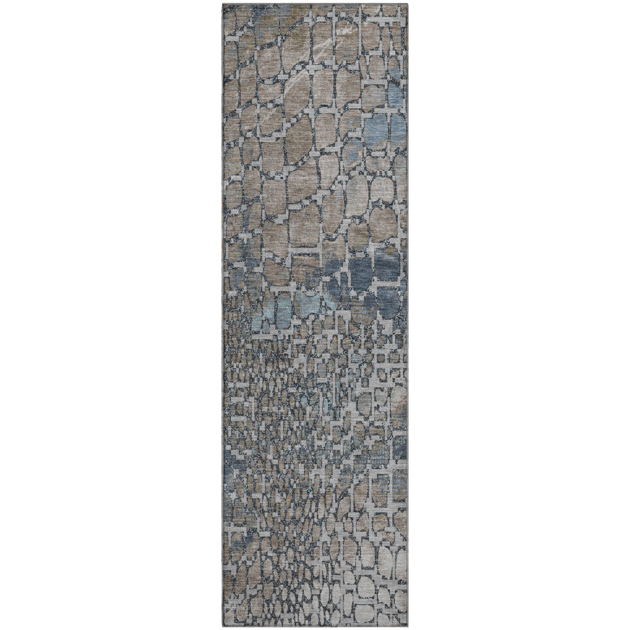 Sintra Machine Washable Transitional Silver Gray Rug 2'3" x 7'6" #shape_Runner