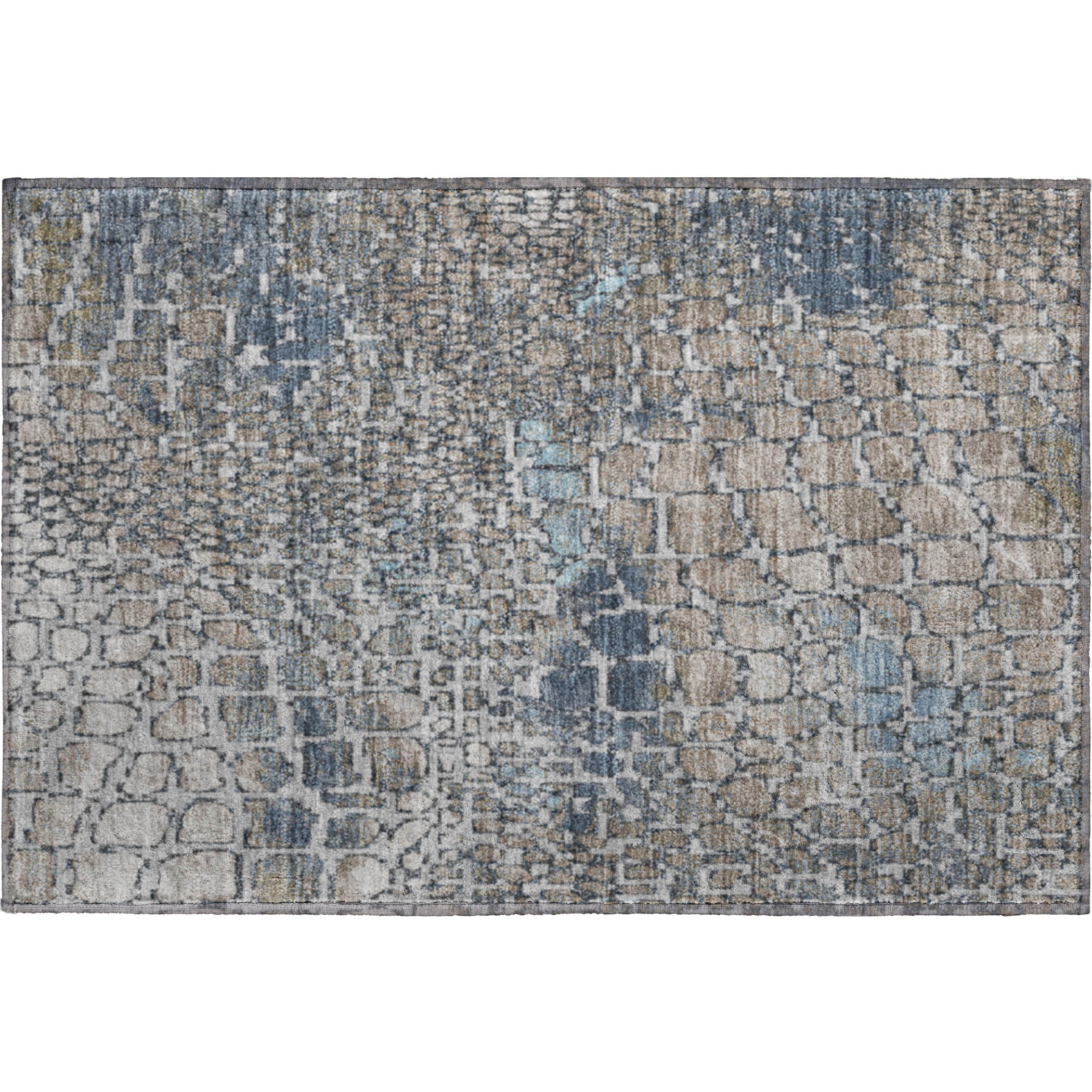 Sintra Machine Washable Transitional Silver Gray Rug 1'8" x 2'6" #shape_Rectangle