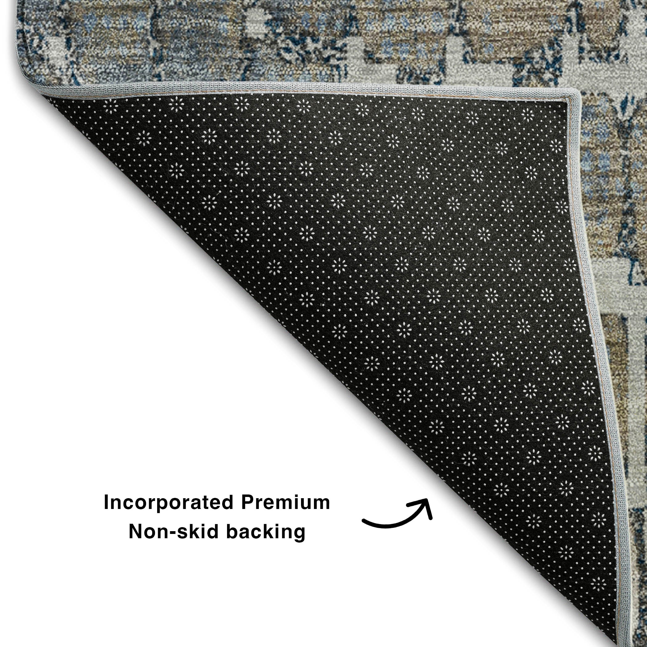 Sintra Machine Washable Transitional Silver Gray Rug 1'8" x 2'6" #shape_Rectangle