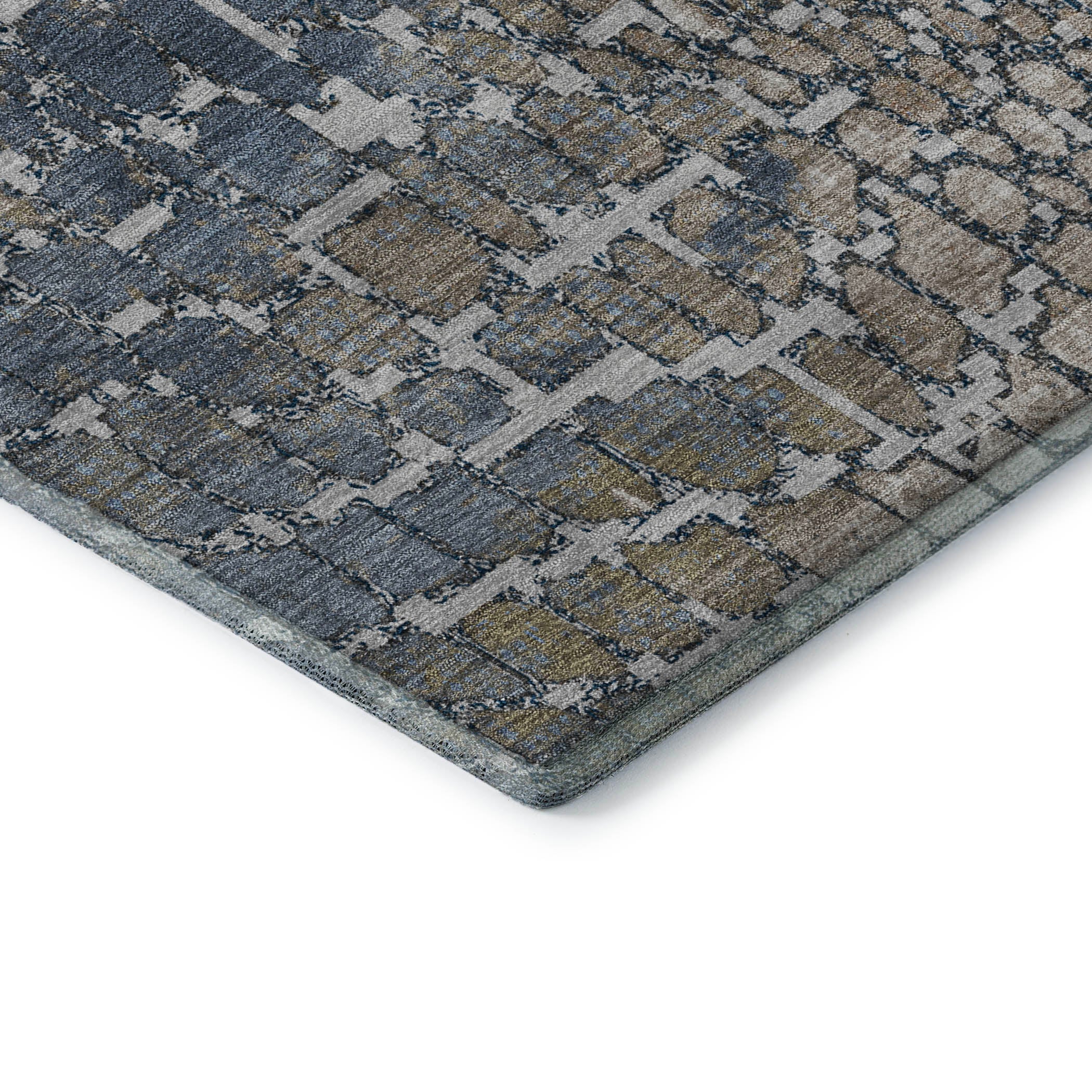 Sintra Machine Washable Transitional Silver Gray Rug 1'8" x 2'6" #shape_Rectangle