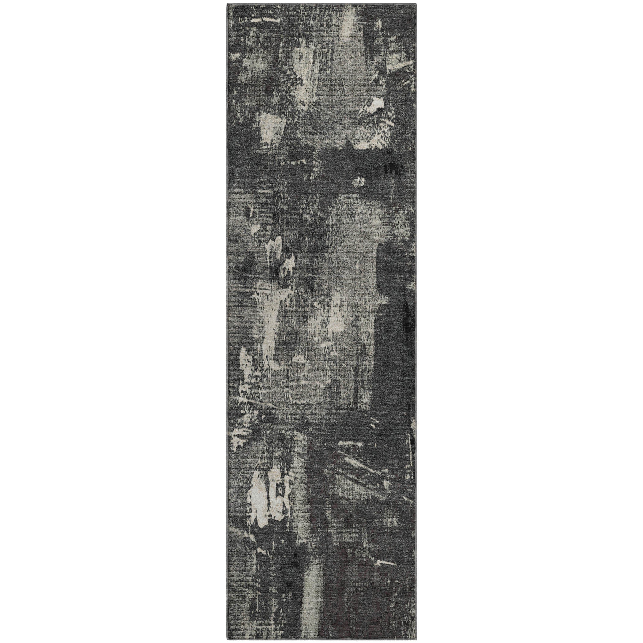 Antigua Machine Washable Transitional Black Rug 2'3" x 7'6" #shape_Runner