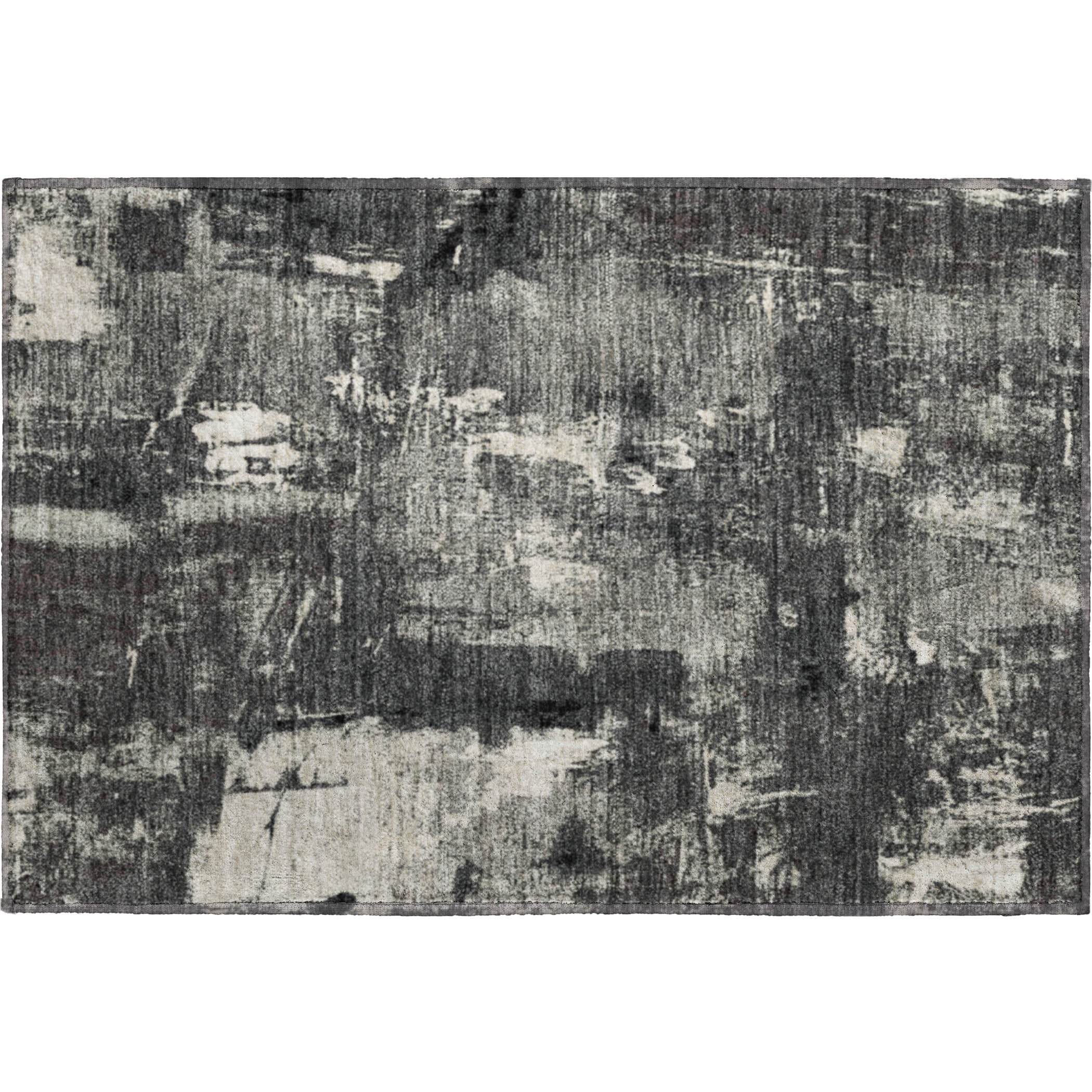 Antigua Machine Washable Transitional Black Rug 1'8" x 2'6" #shape_Rectangle