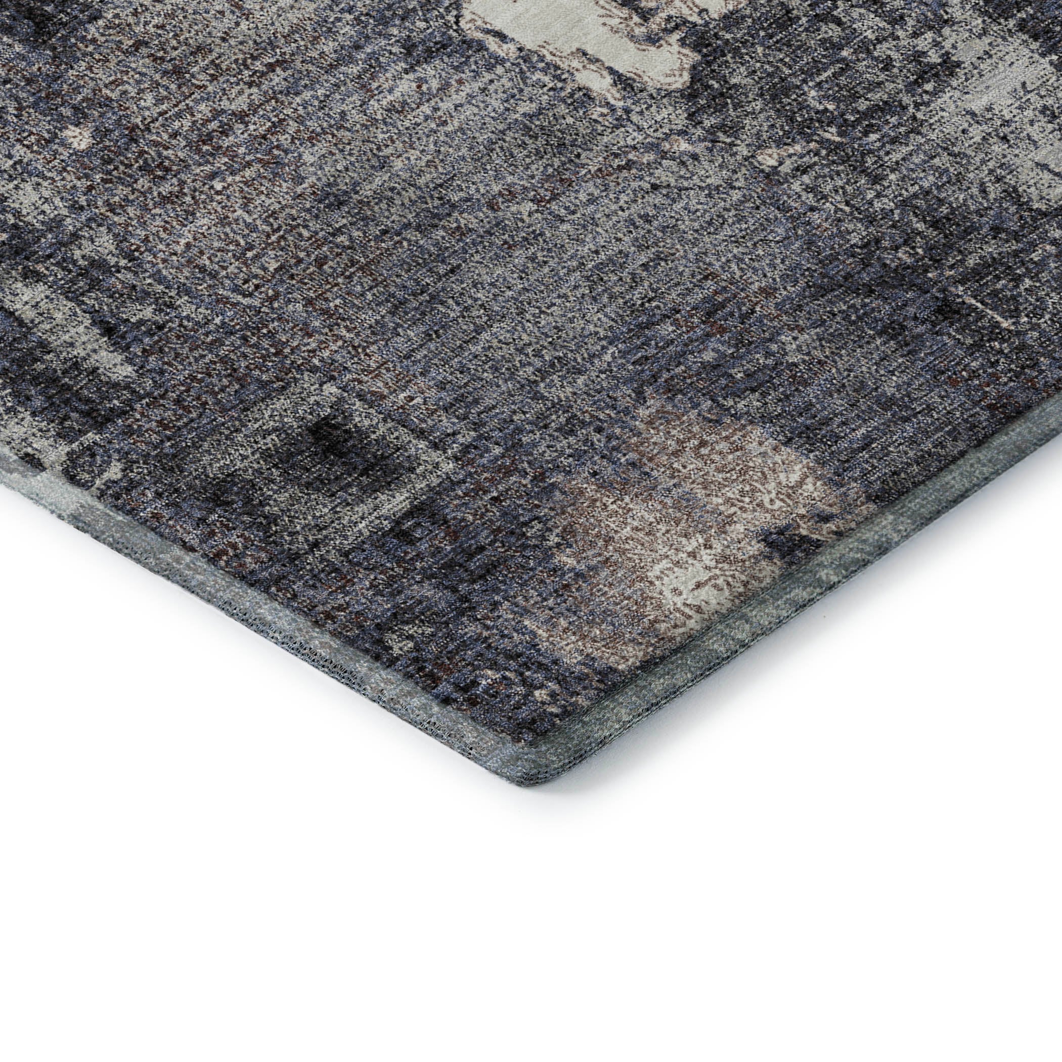 Antigua Machine Washable Transitional Charcoal Gray Rug 1'8" x 2'6" #shape_Rectangle