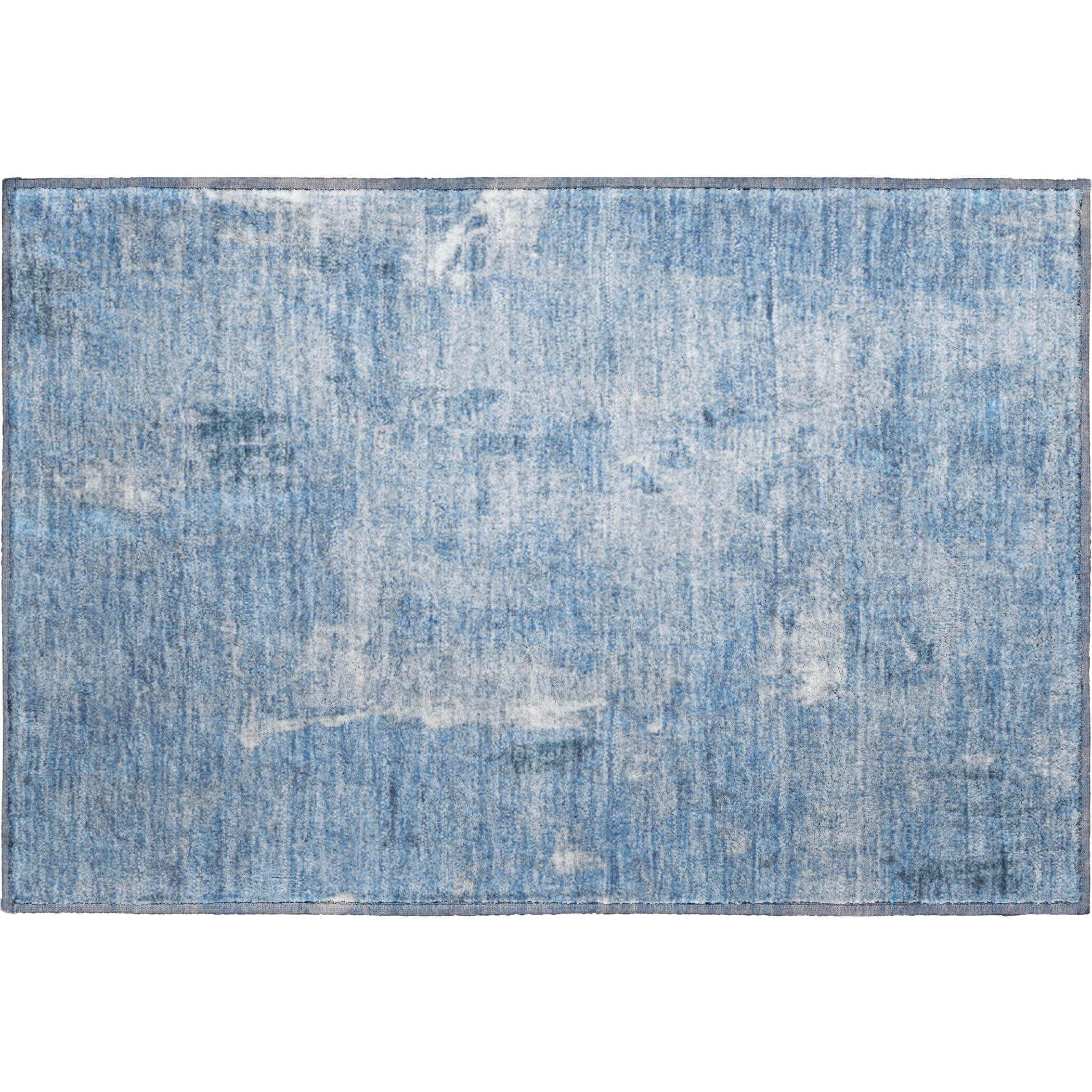 Antigua Machine Washable Transitional Denim Blue Rug 1'8" x 2'6" #shape_Rectangle
