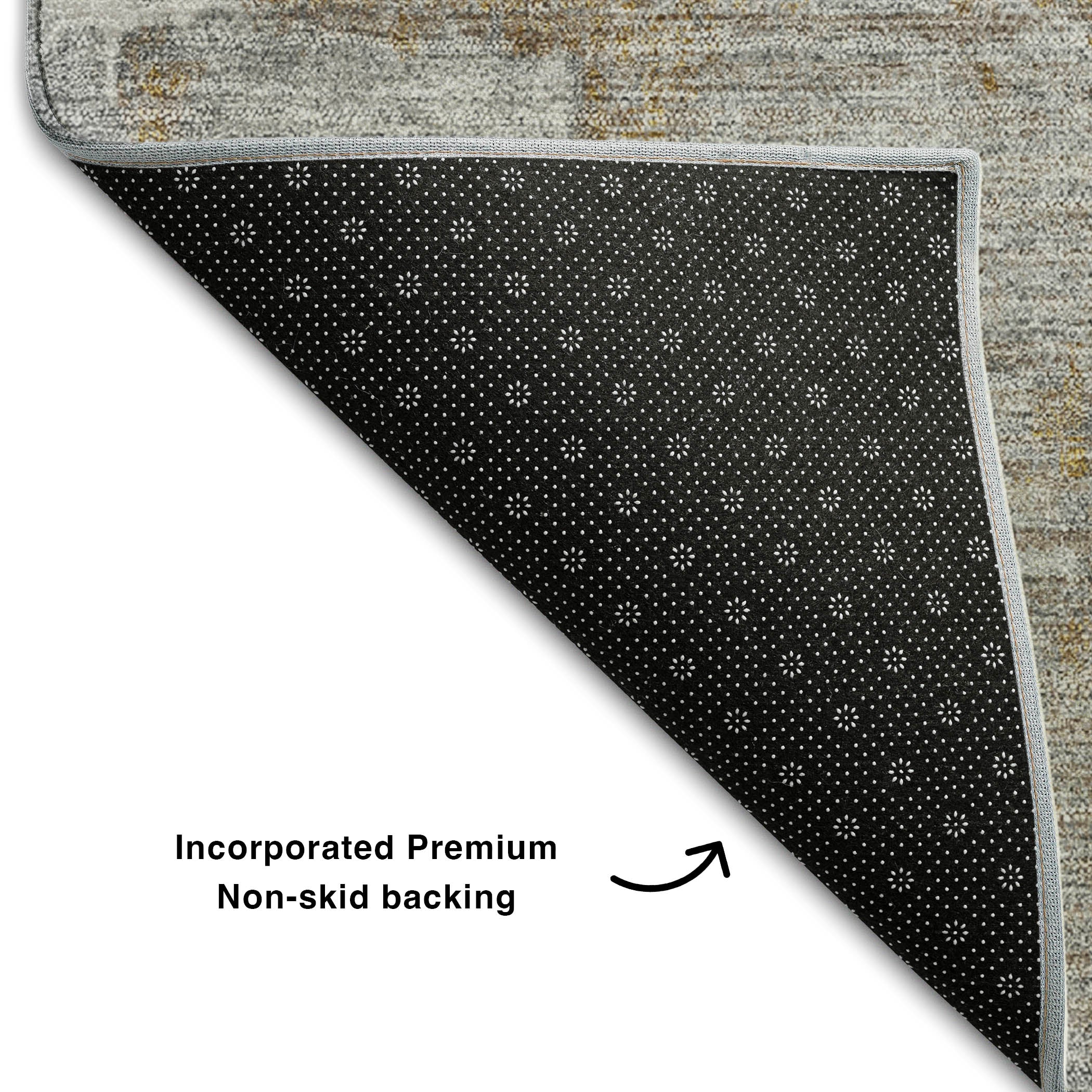 Antigua Machine Washable Transitional Gray Rug 1'8" x 2'6" #shape_Rectangle