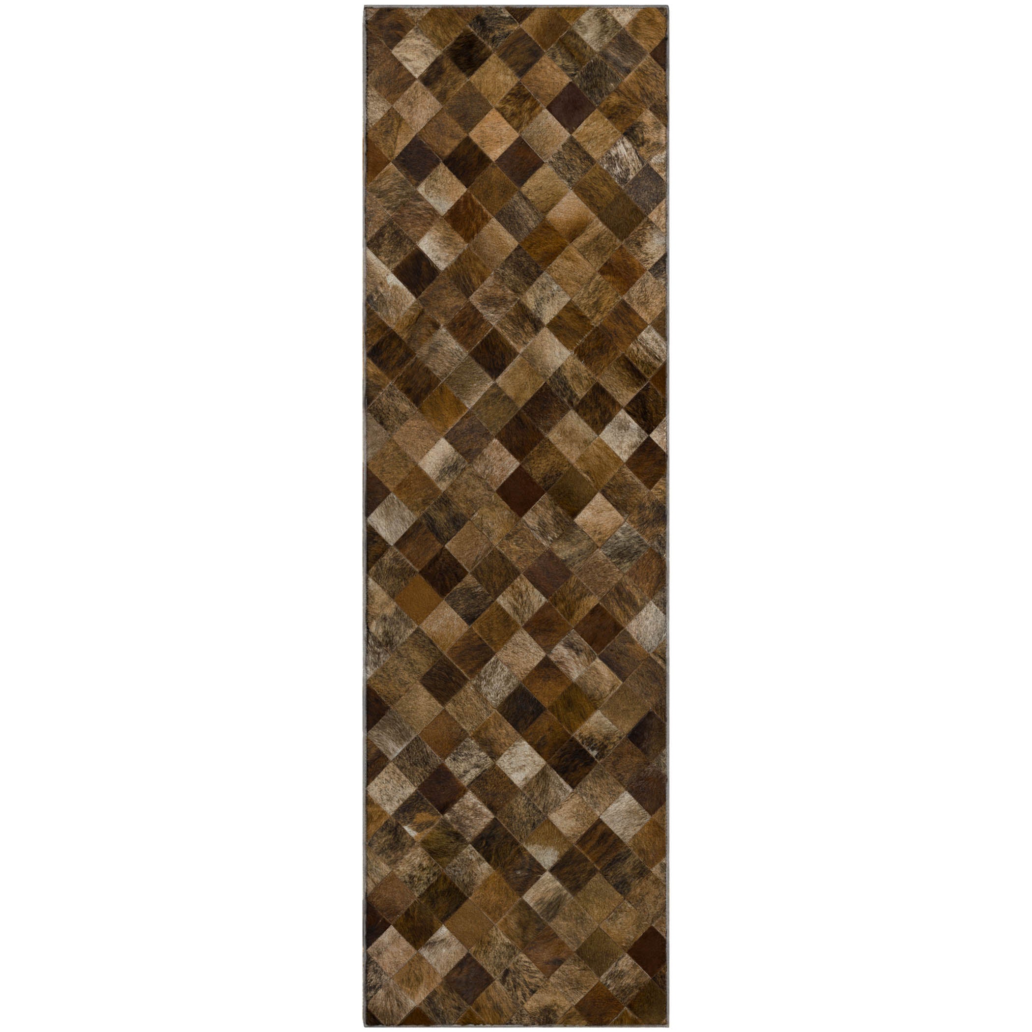 Nairobi Machine Washable Cowhide Brown Browns Rug 2'3" x 7'6" #shape_Runner