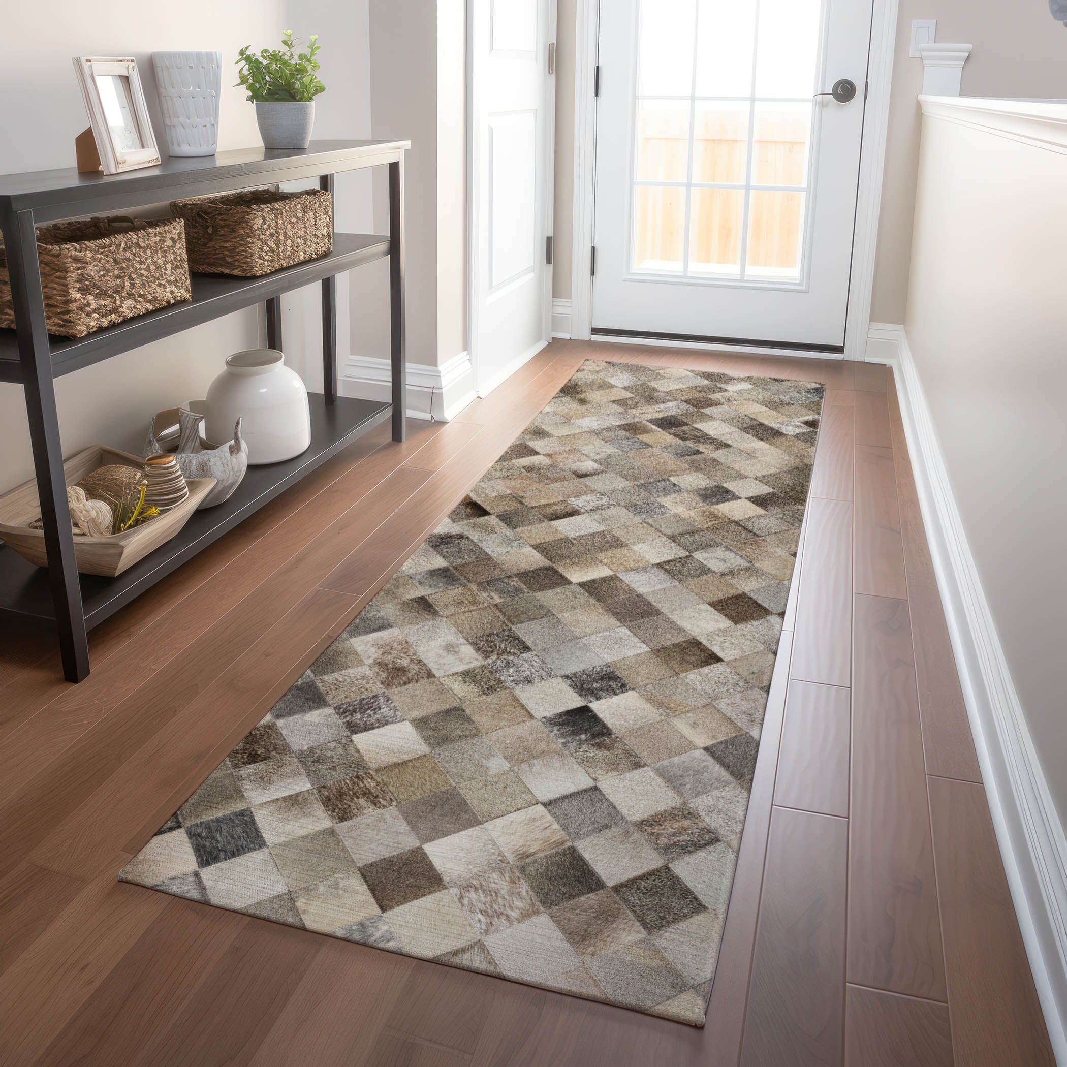 Nairobi Machine Washable Cowhide Gray Rug 2'3" x 7'6" #shape_Runner