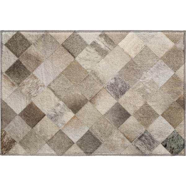 Nairobi Machine Washable Cowhide Gray Rug 1'8" x 2'6"