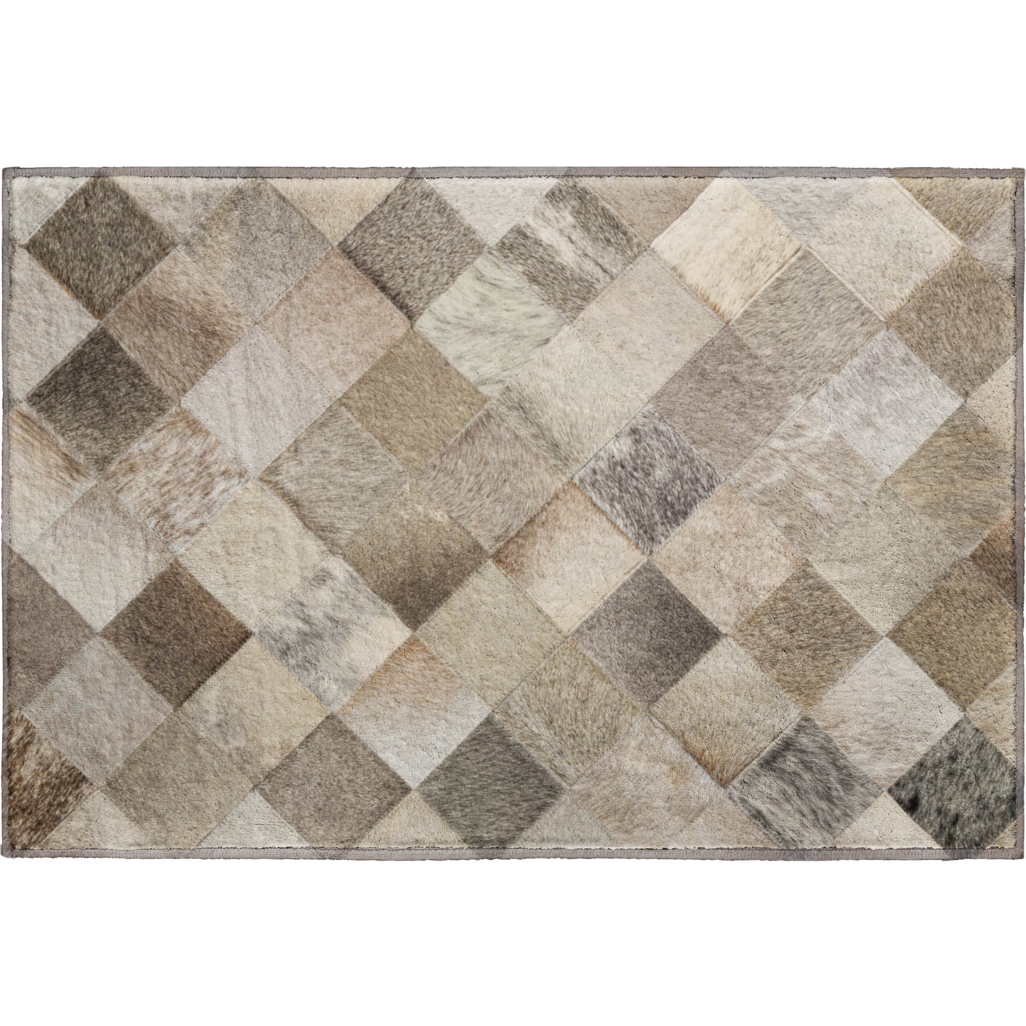 Nairobi Machine Washable Cowhide Gray Rug 1'8" x 2'6" #shape_Rectangle