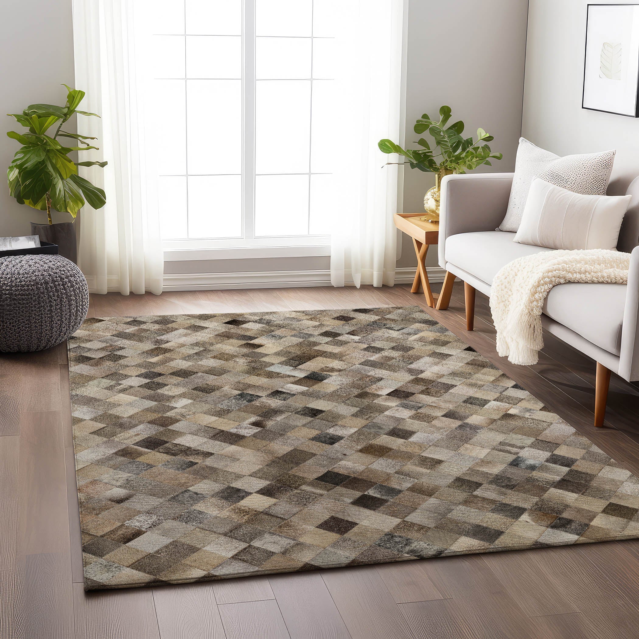 Nairobi Machine Washable Cowhide Gray Rug 2'6" x 3'10" #shape_Rectangle