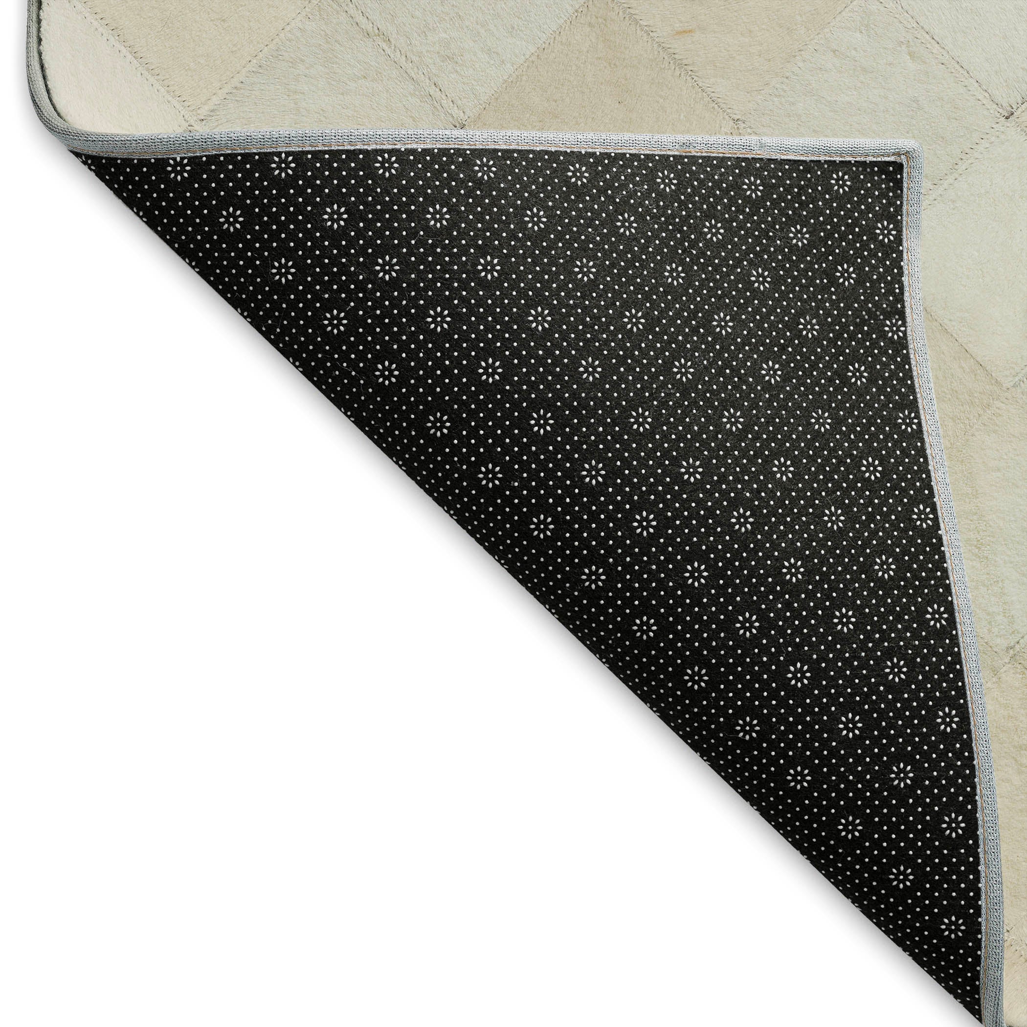 Nairobi Machine Washable Cowhide Ivory Rug 1'8" x 2'6" #shape_Rectangle