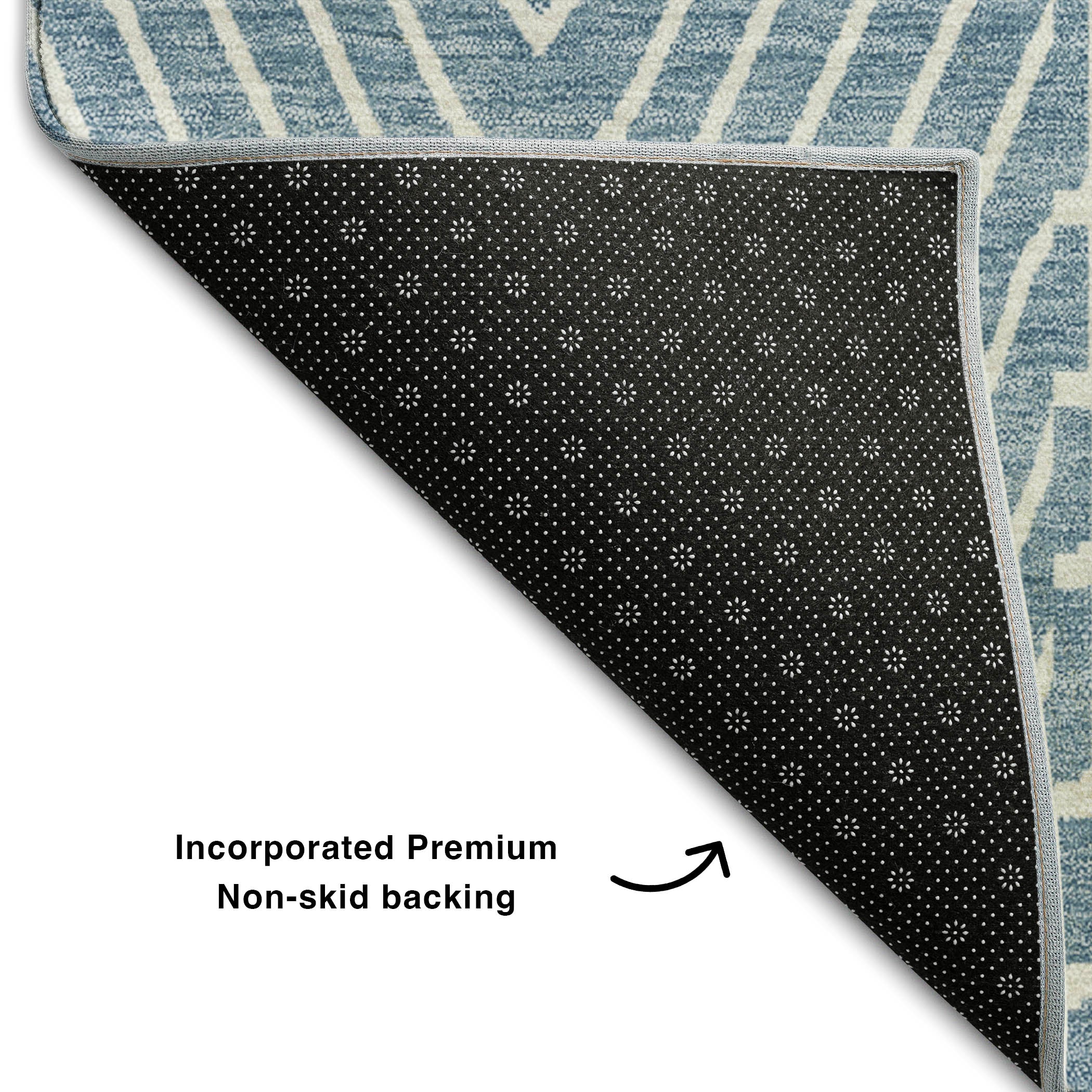 Athens Machine Washable Transitional Denim Blue Rug 1'8" x 2'6" #shape_Rectangle