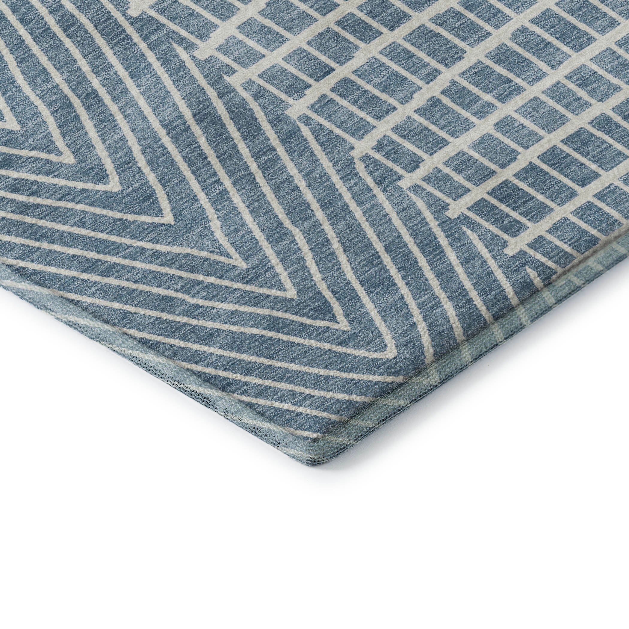 Athens Machine Washable Transitional Denim Blue Rug 1'8" x 2'6" #shape_Rectangle