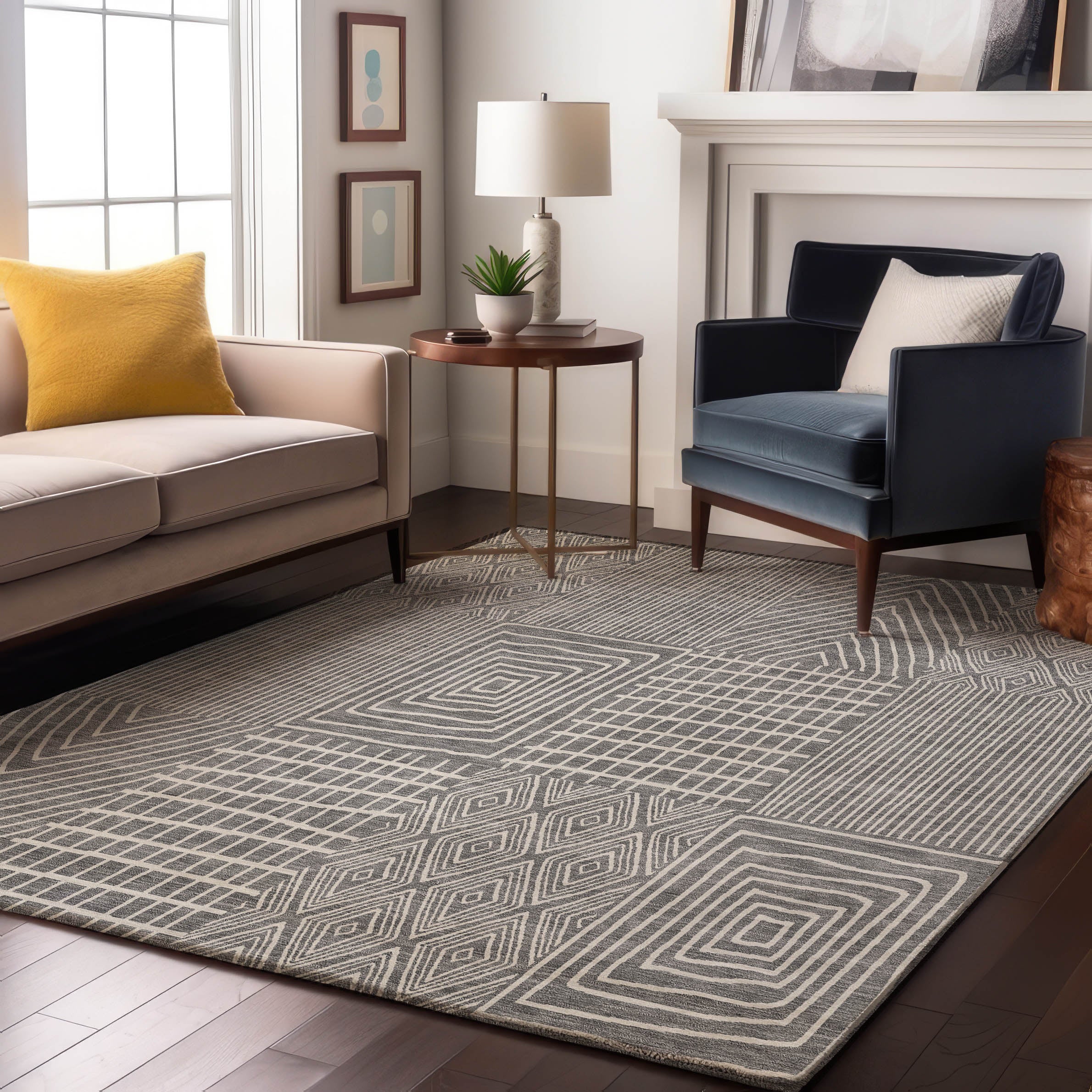 Athens Machine Washable Transitional Gray Rug 2'6" x 3'10" #shape_Rectangle