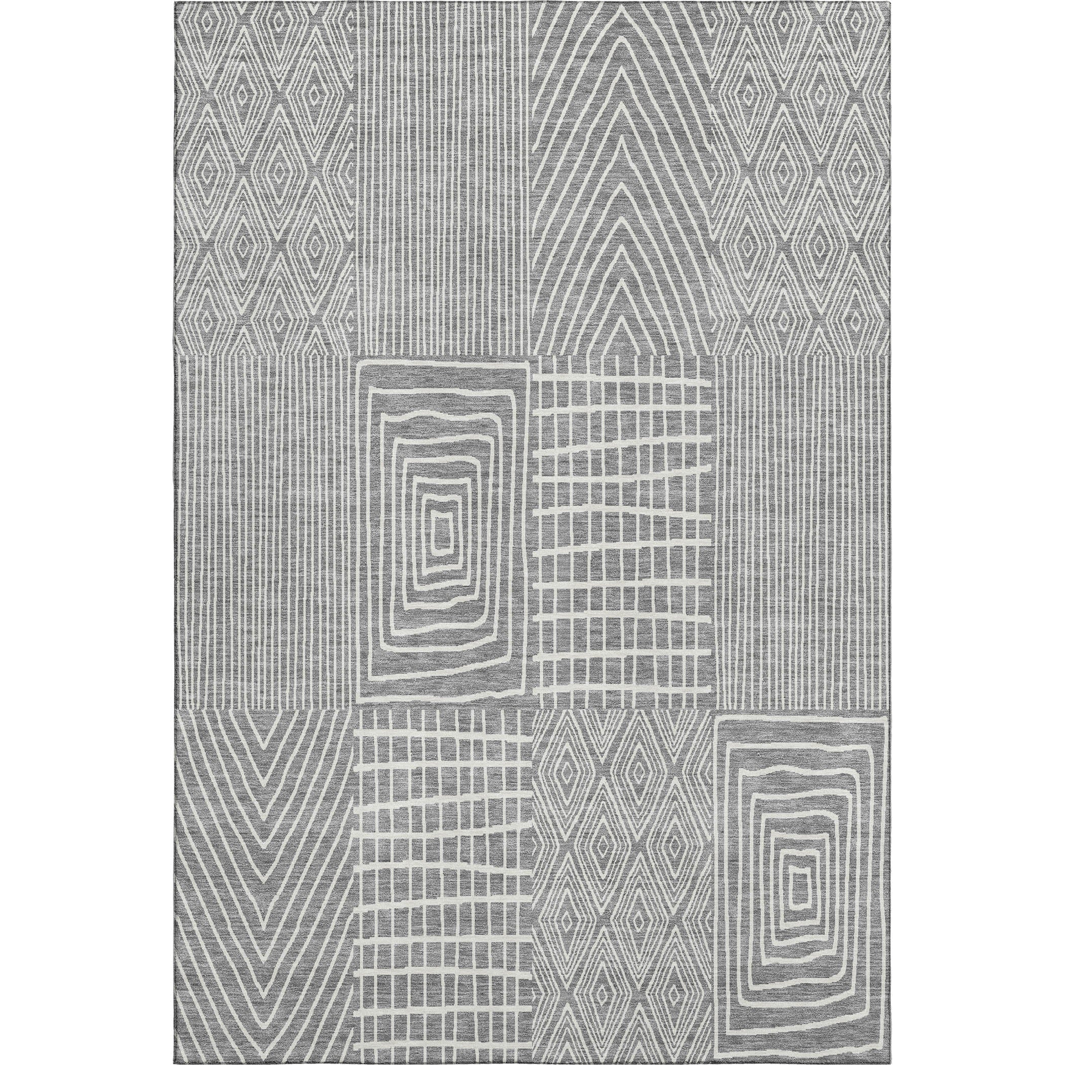 Athens Machine Washable Transitional Gray Rug 2'6" x 3'10" #shape_Rectangle