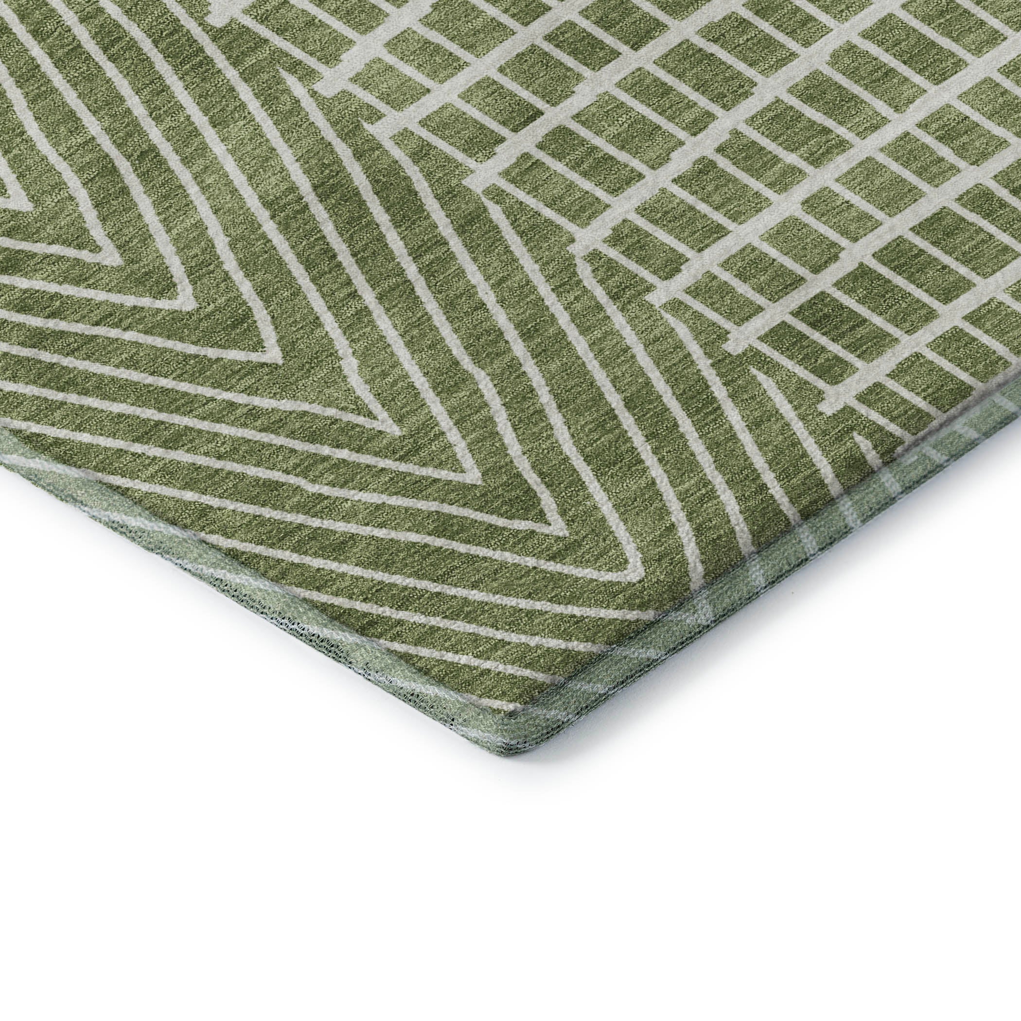 Athens Machine Washable Transitional Green Rug 1'8" x 2'6" #shape_Rectangle
