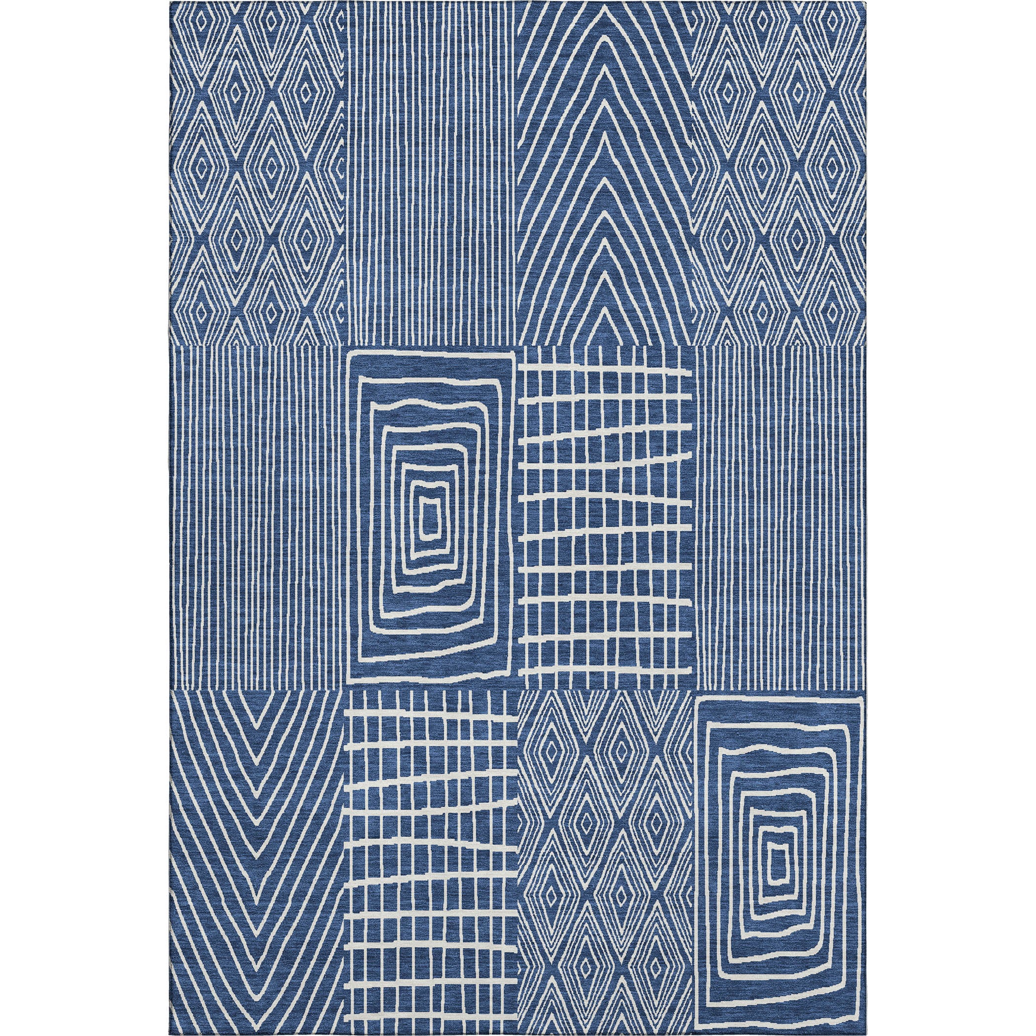 Athens Machine Washable Transitional Navy Blue Rug 2'6" x 3'10" #shape_Rectangle