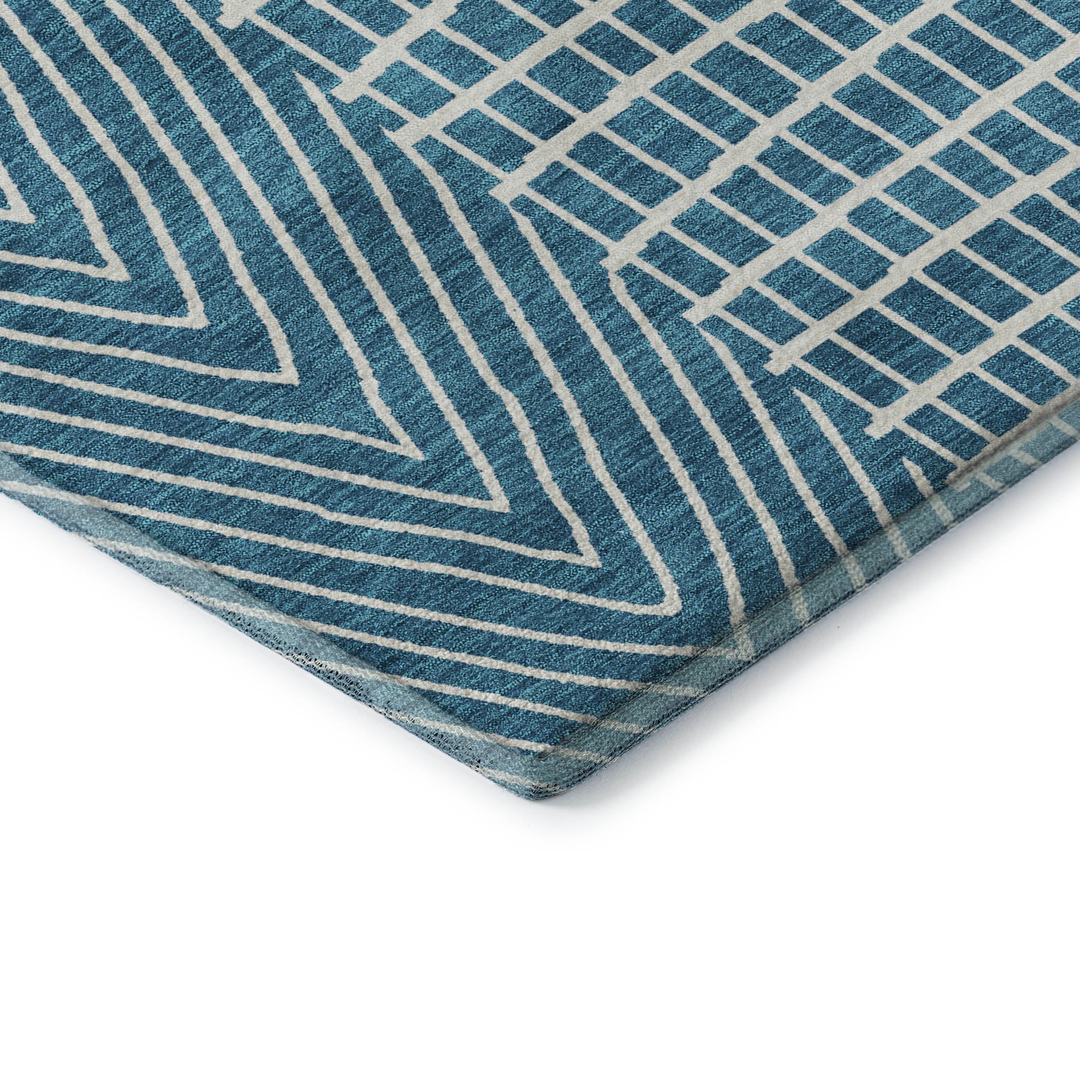 Athens Machine Washable Transitional Teal Rug 1'8" x 2'6" #shape_Rectangle