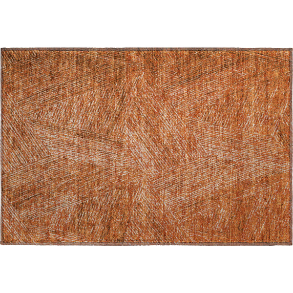 Lisbon Machine Washable Transitional Copper Orange Rug 1'8" x 2'6"