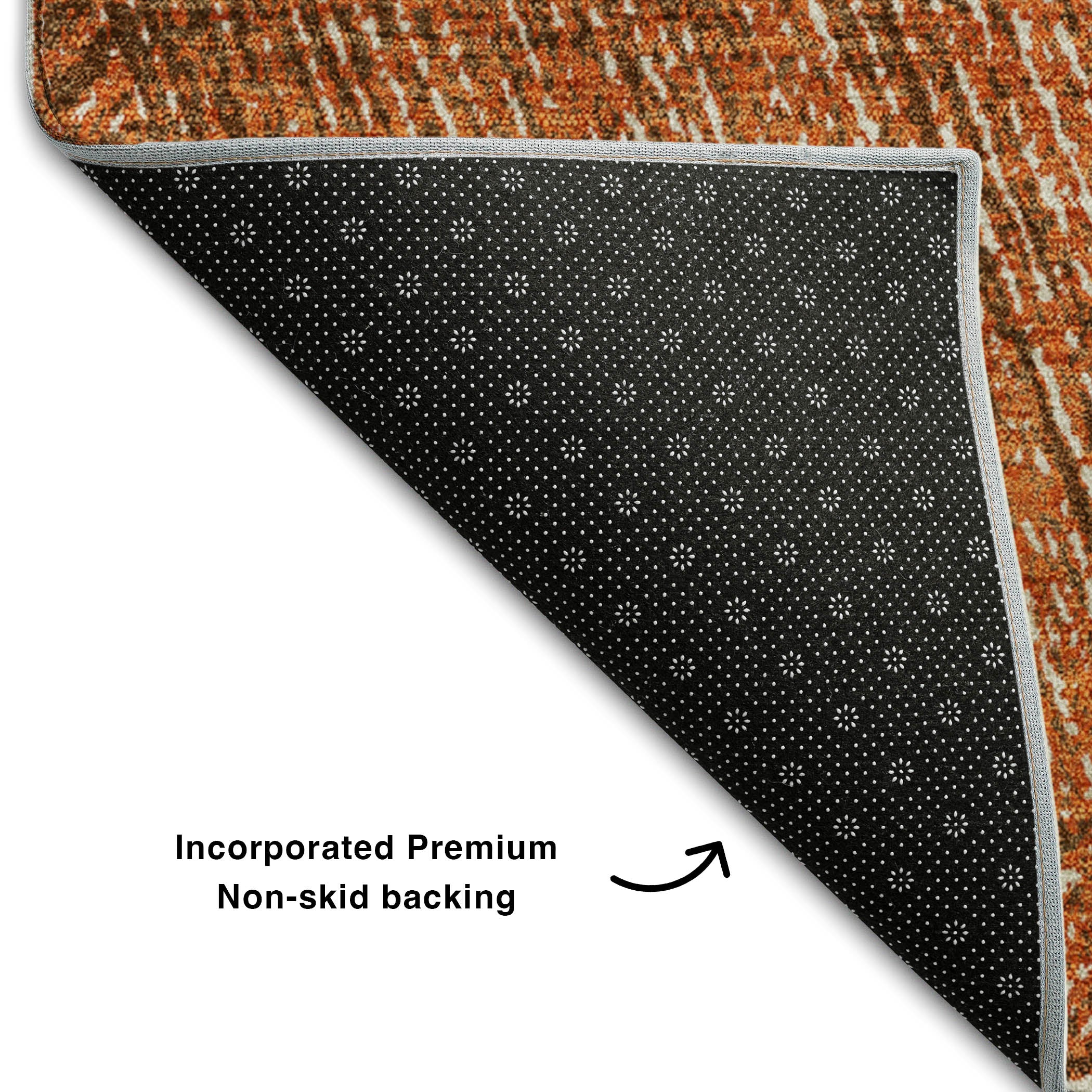Lisbon Machine Washable Transitional Copper Orange Rug 1'8" x 2'6" #shape_Rectangle