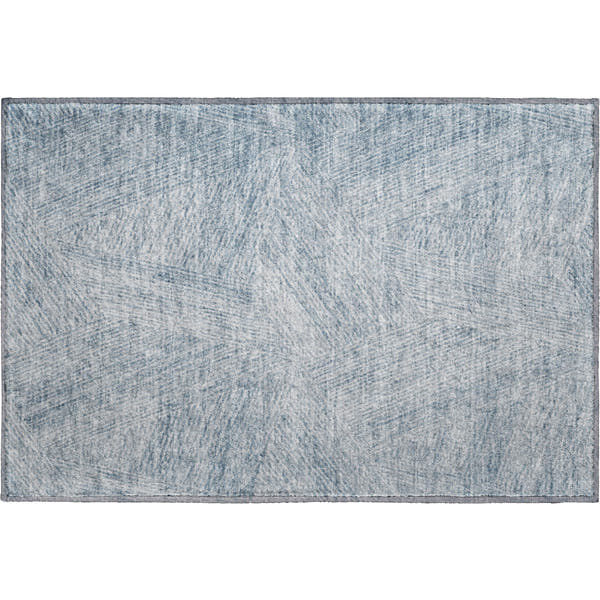 Lisbon Machine Washable Transitional Denim Blue Rug 1'8" x 2'6"