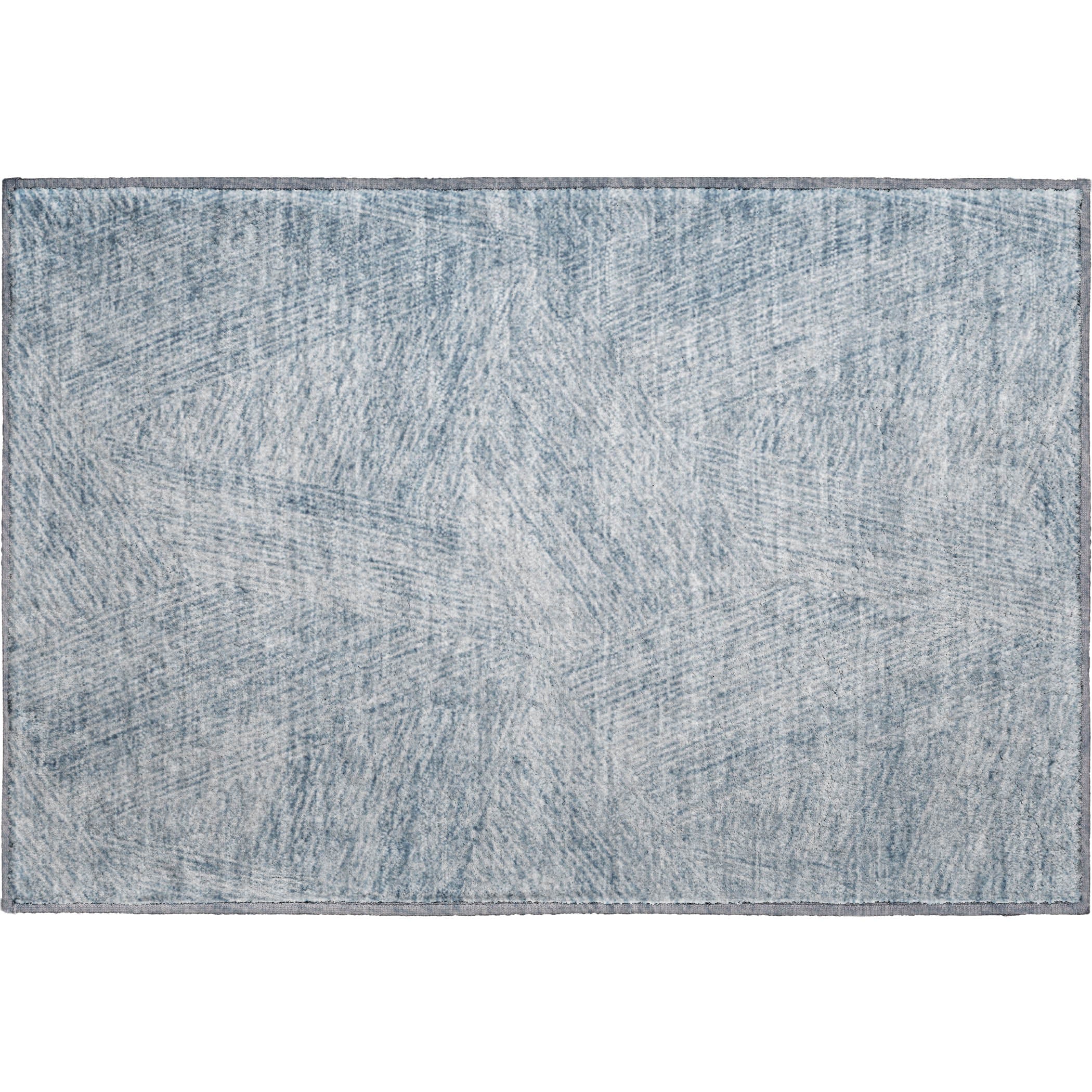 Lisbon Machine Washable Transitional Denim Blue Rug 1'8" x 2'6" #shape_Rectangle