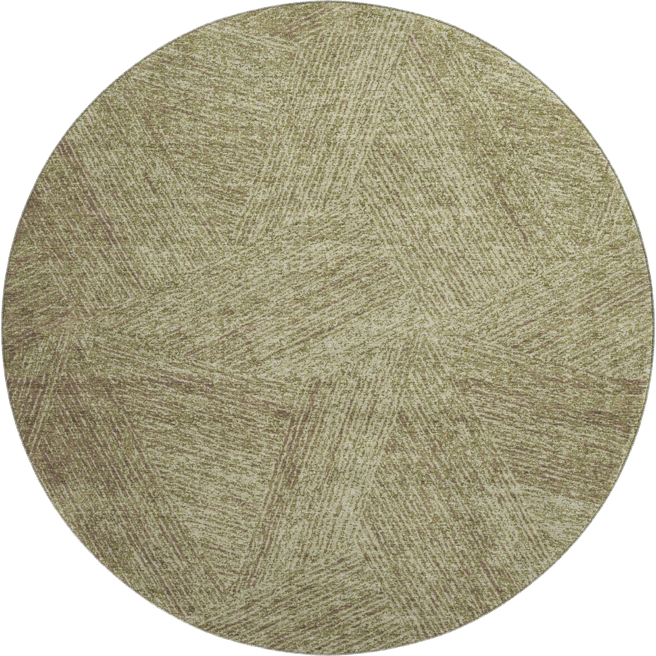 Lisbon Machine Washable Transitional Green Rug 8' x 8' #shape_Round