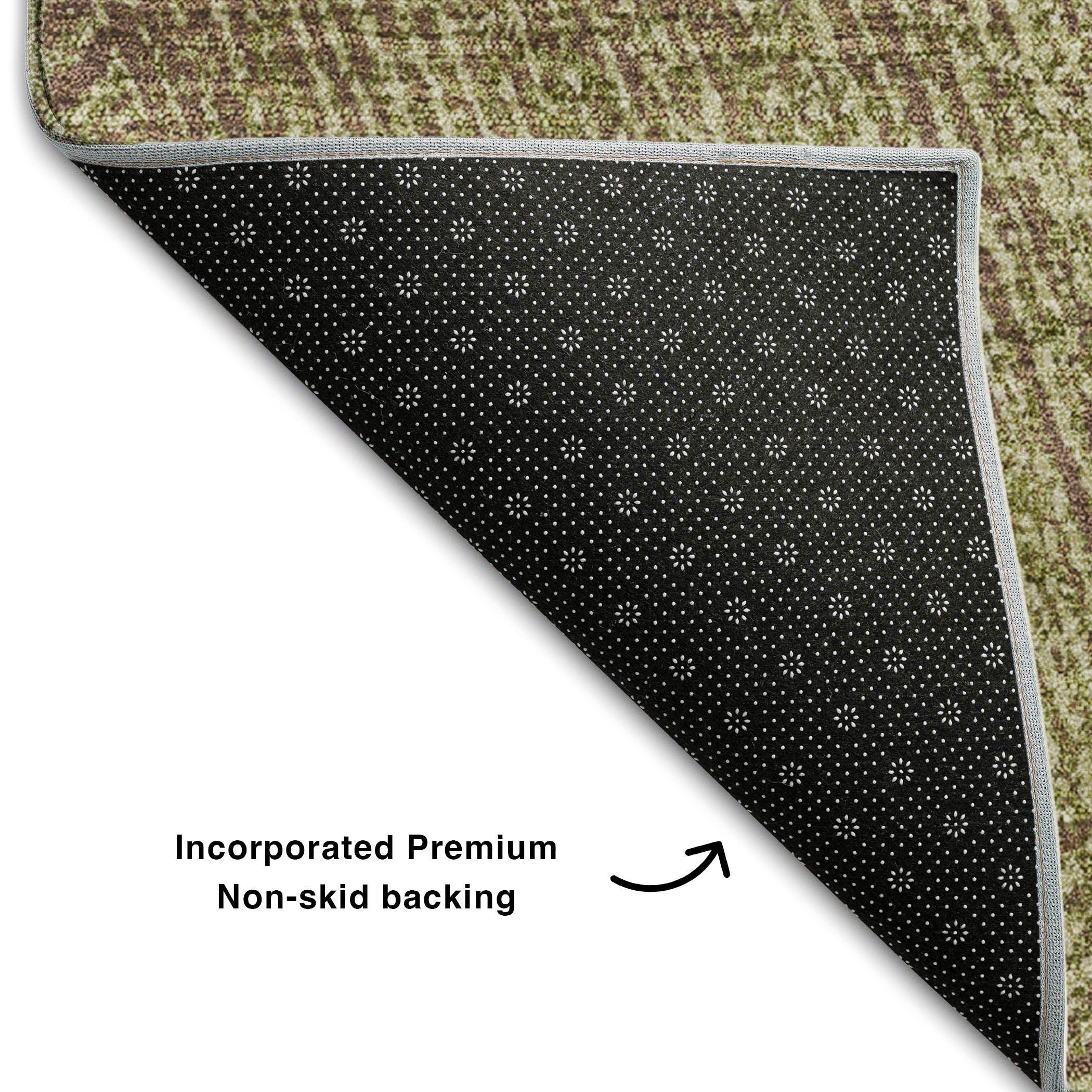 Lisbon Machine Washable Transitional Green Rug 1'8" x 2'6" #shape_Rectangle