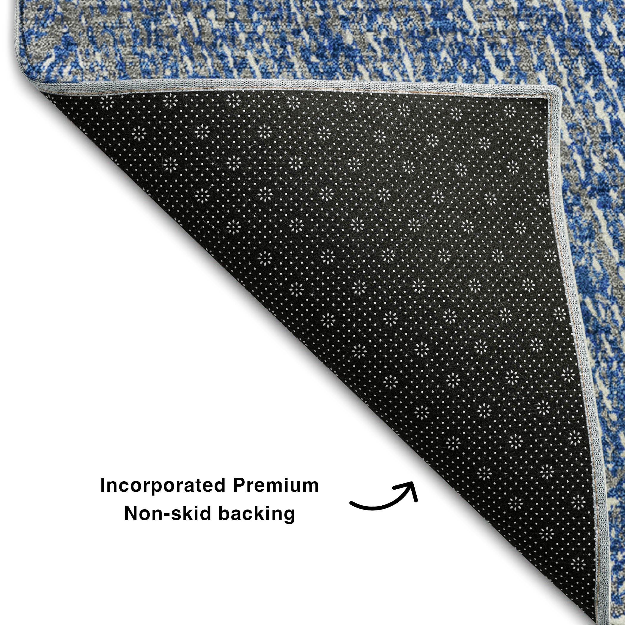 Lisbon Machine Washable Transitional Navy Blue Rug 1'8" x 2'6" #shape_Rectangle