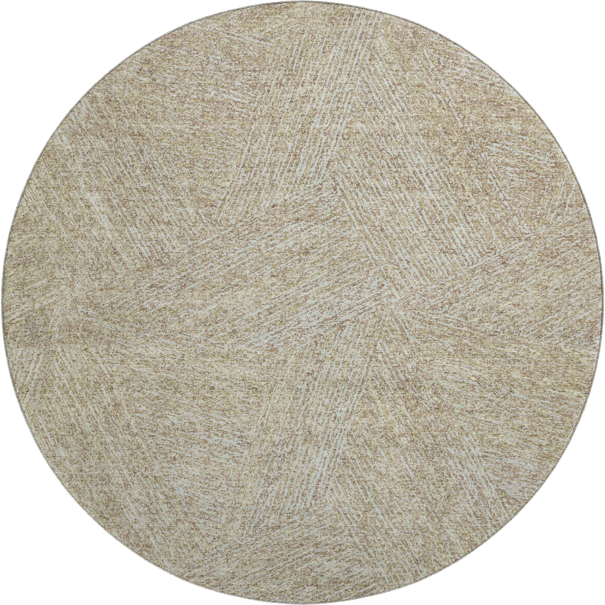 Lisbon Machine Washable Transitional Putty Ivory Rug 8' x 8' #shape_Round
