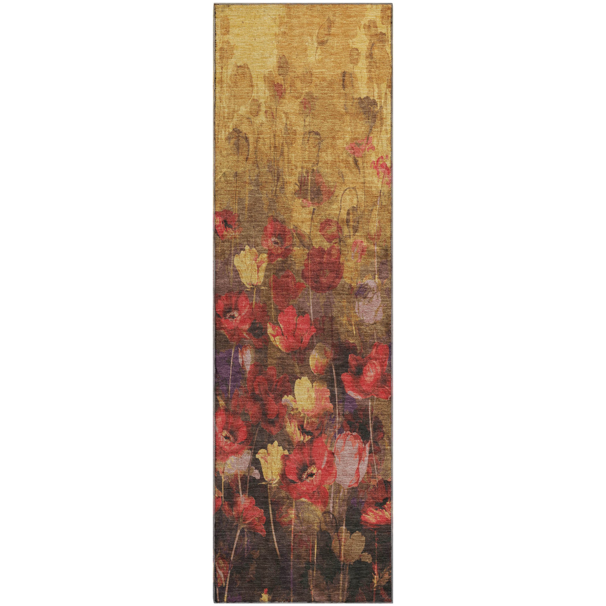Lisbon Machine Washable Transitional Gold Rug 2'3" x 7'6" #shape_Runner