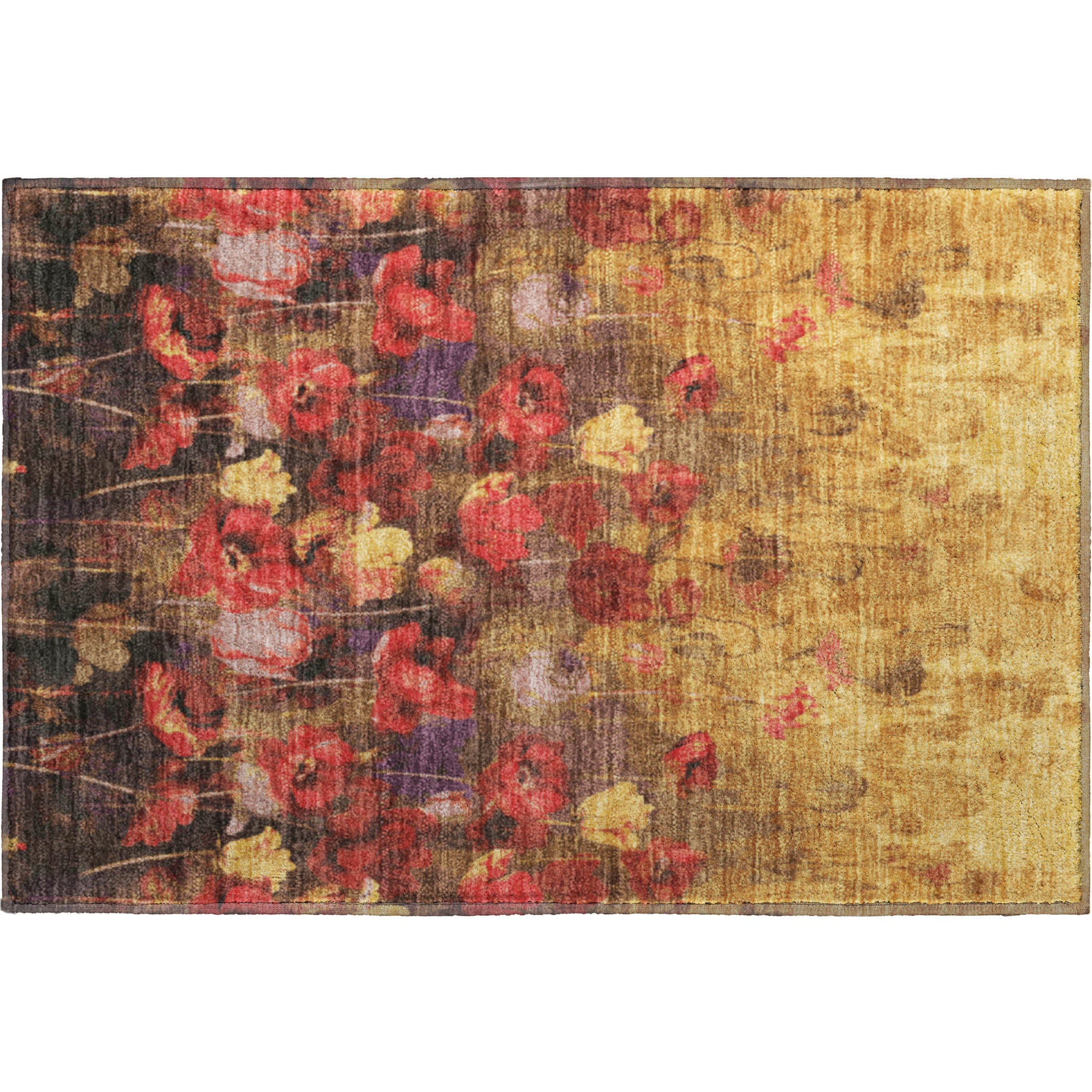 Lisbon Machine Washable Transitional Gold Rug 1'8" x 2'6" #shape_Rectangle