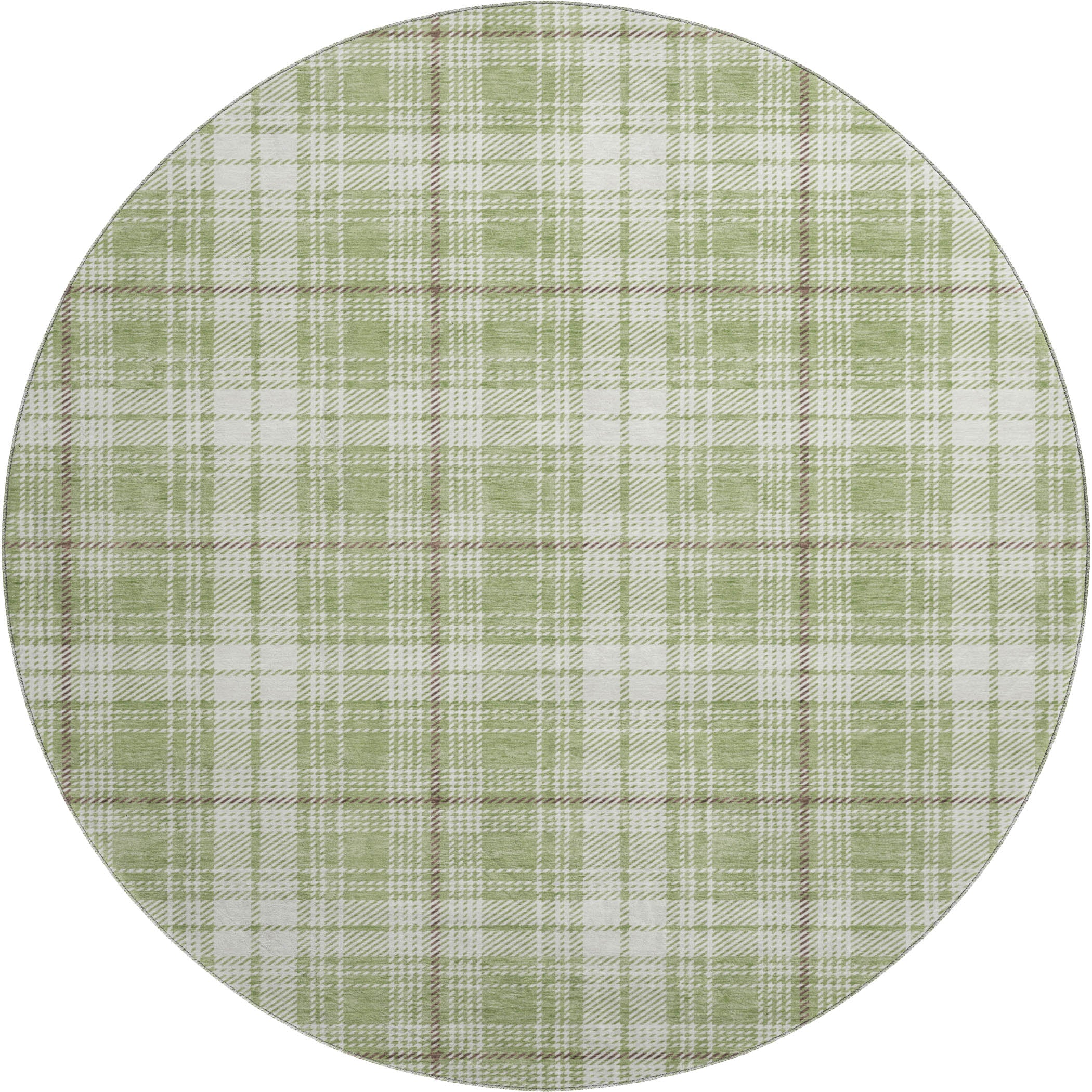 Budapest Machine Washable Transitional Aloe Green Rug 8' x 8' #shape_Round