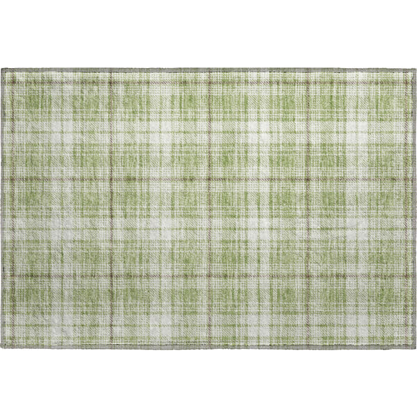Budapest Machine Washable Transitional Aloe Green Rug 1'8" x 2'6"