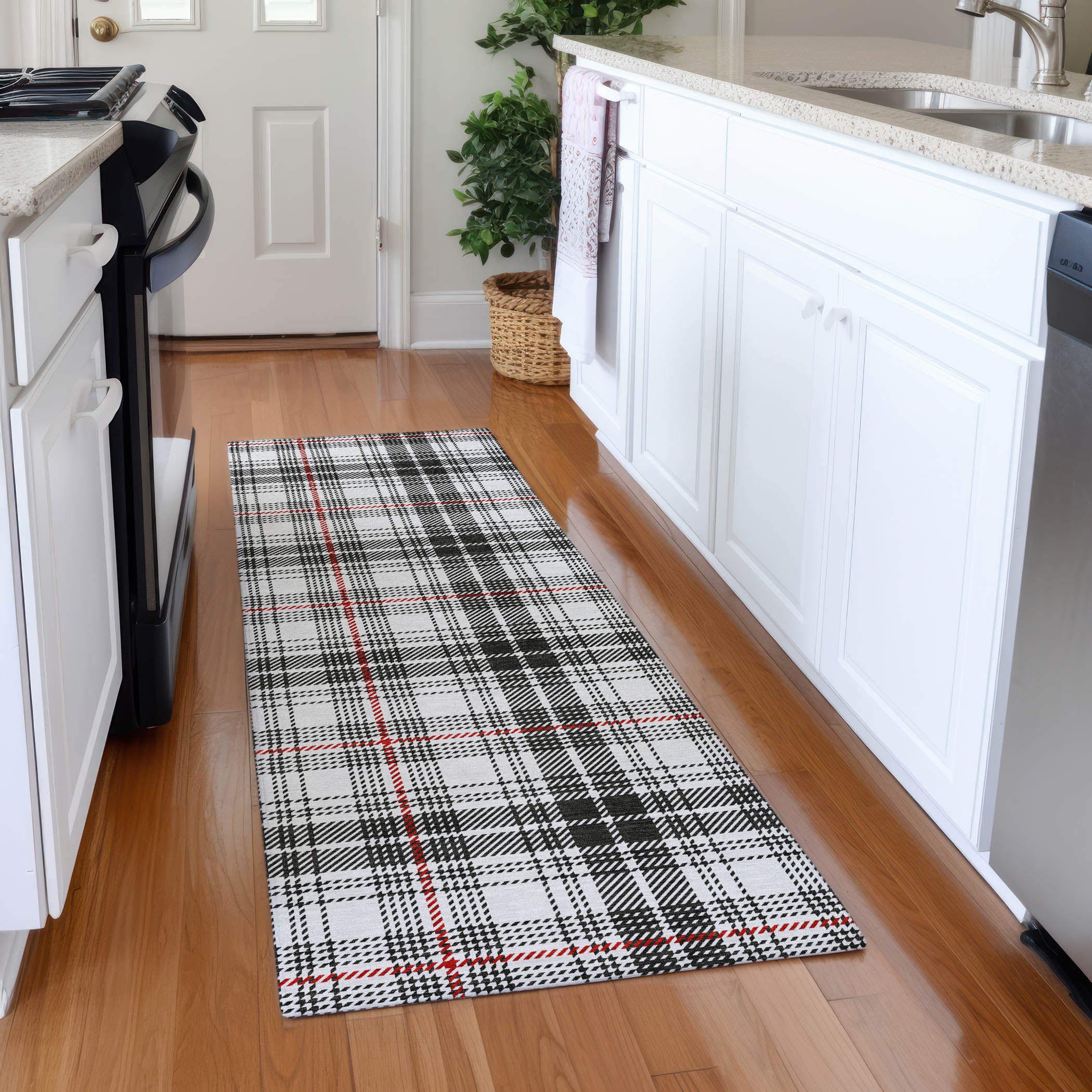 Budapest Machine Washable Transitional Black Rug 2'3" x 7'6" #shape_Runner
