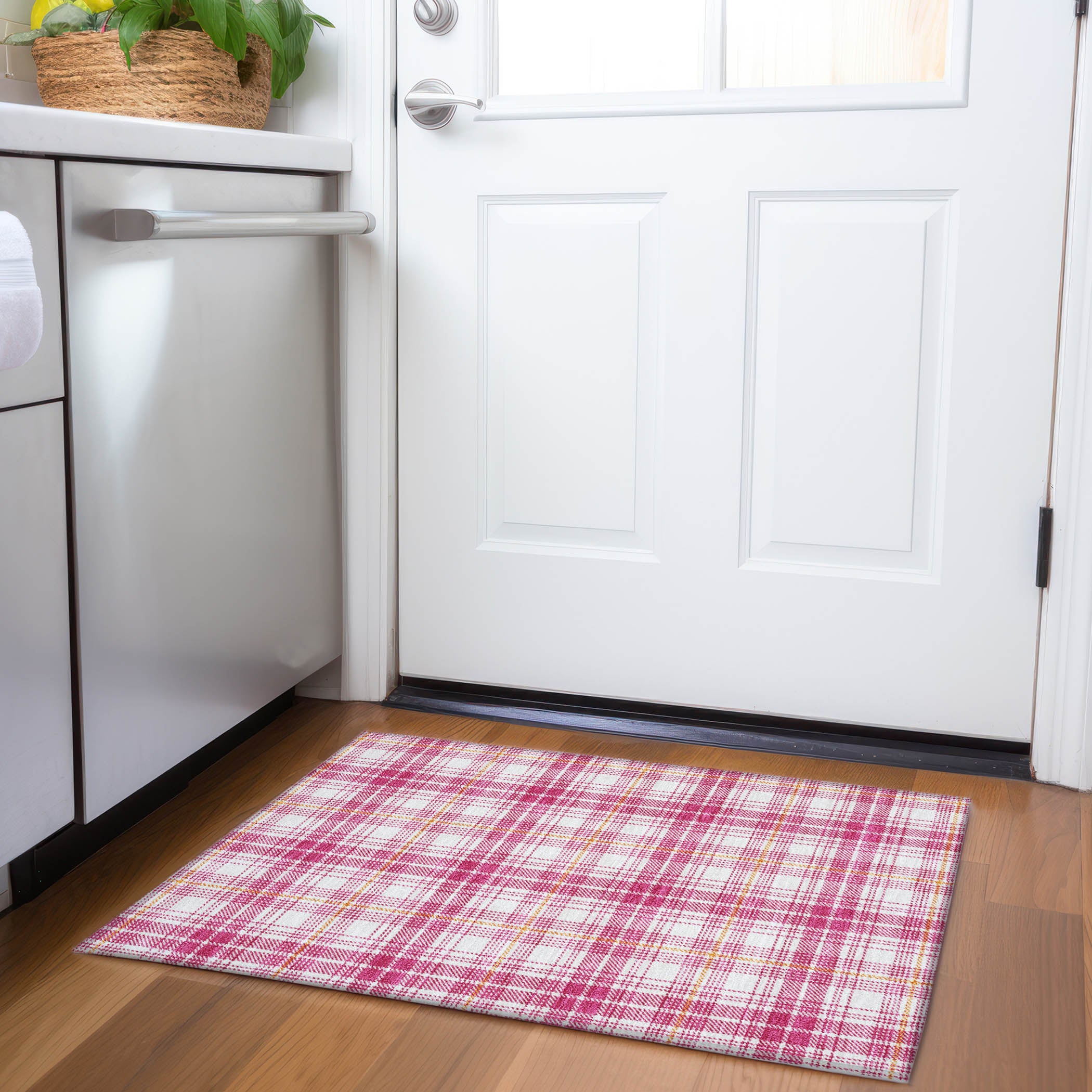 Budapest Machine Washable Transitional Blush Pink Rug 1'8" x 2'6" #shape_Rectangle