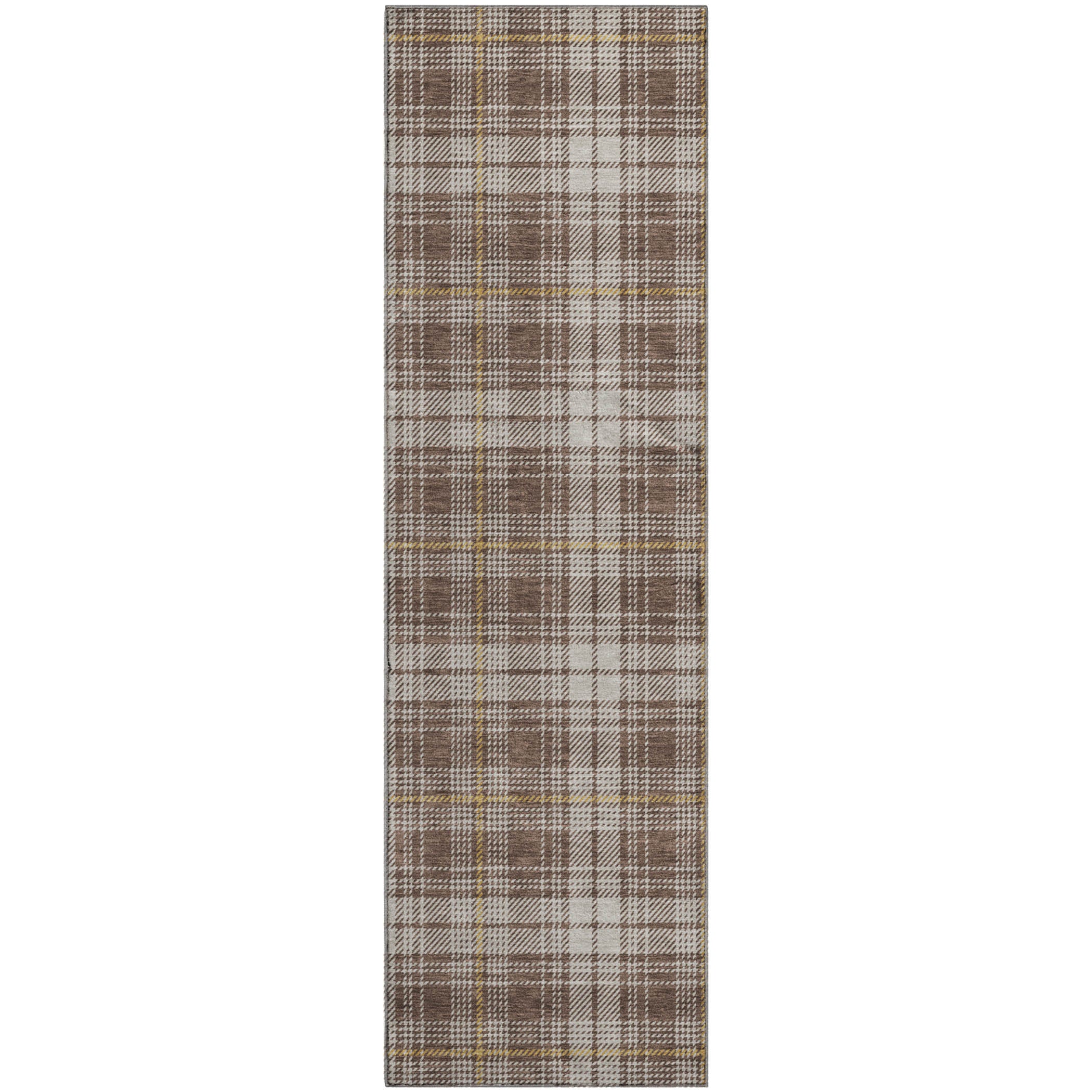 Budapest Machine Washable Transitional Brown Rug 2'3" x 7'6" #shape_Runner