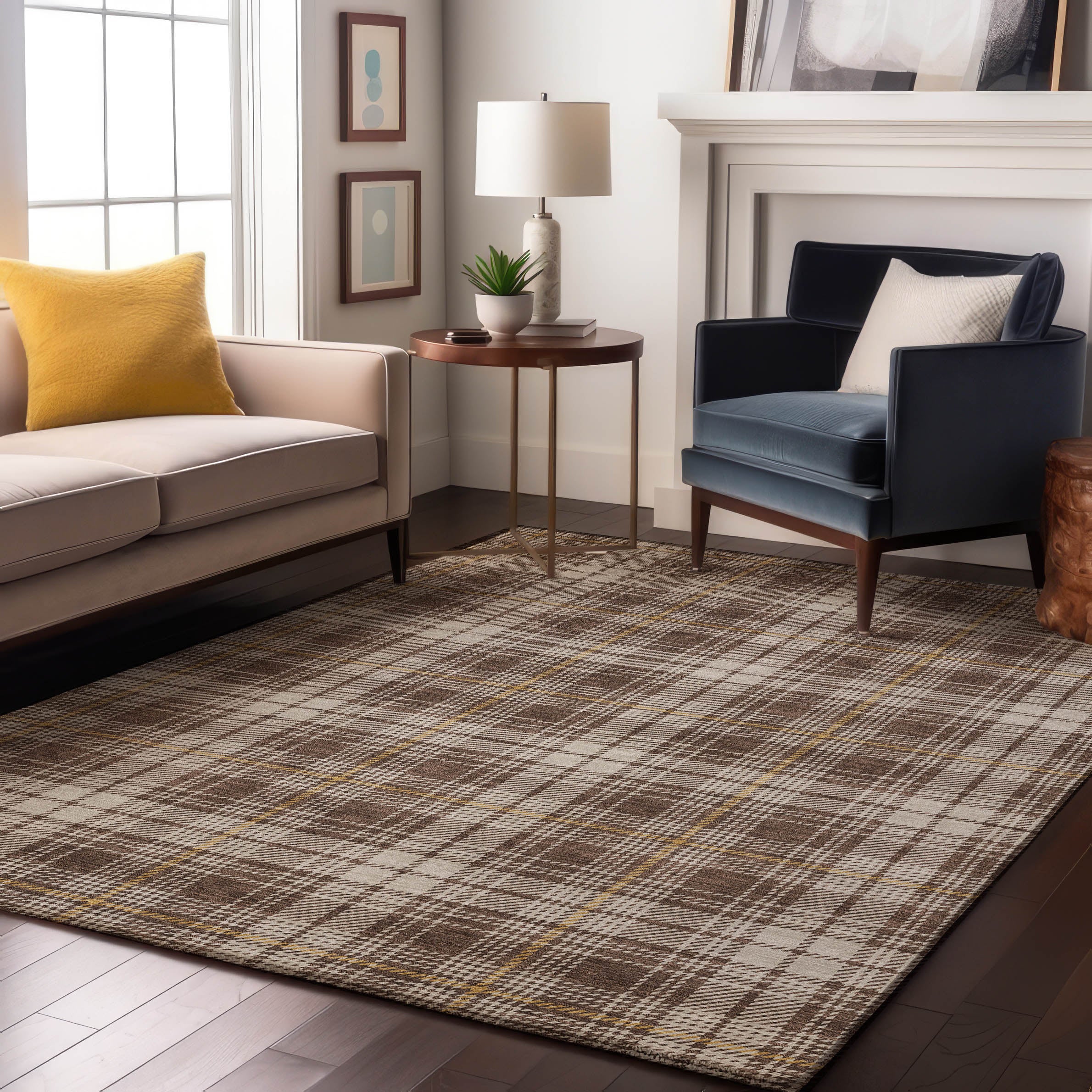 Budapest Machine Washable Transitional Brown Rug 2'6" x 3'10" #shape_Rectangle
