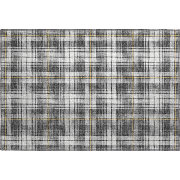 Budapest Machine Washable Transitional Charcoal Gray Rug 1'8" x 2'6"