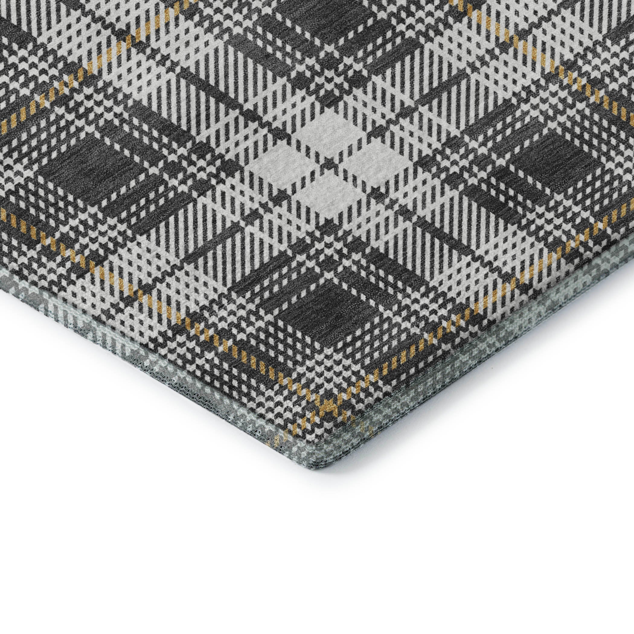 Budapest Machine Washable Transitional Charcoal Gray Rug 1'8" x 2'6" #shape_Rectangle