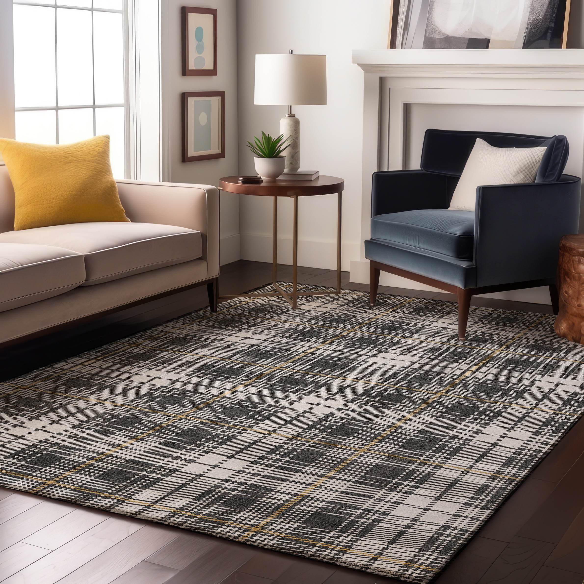 Budapest Machine Washable Transitional Charcoal Gray Rug 2'6" x 3'10" #shape_Rectangle