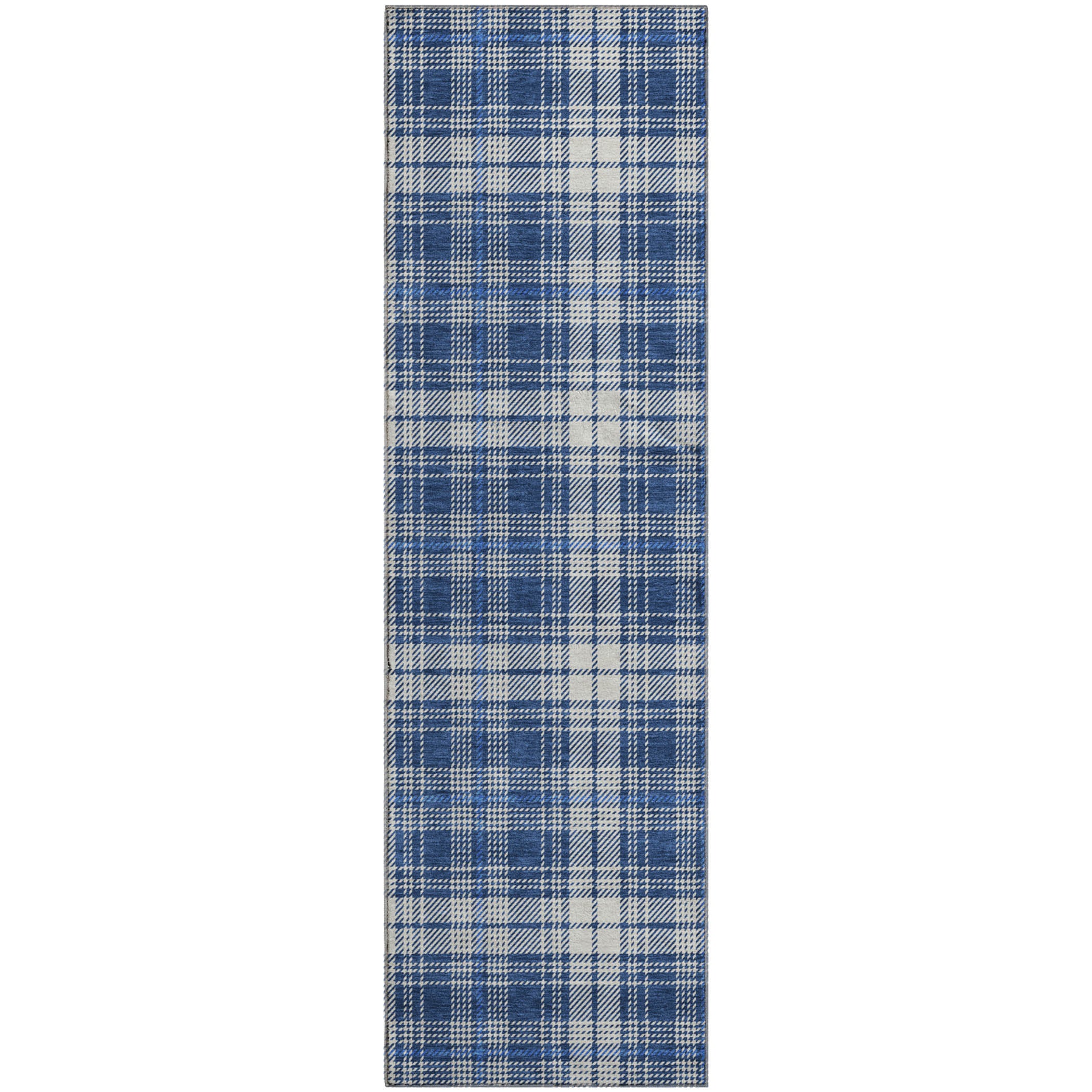 Budapest Machine Washable Transitional Navy Blue Rug 2'3" x 7'6" #shape_Runner