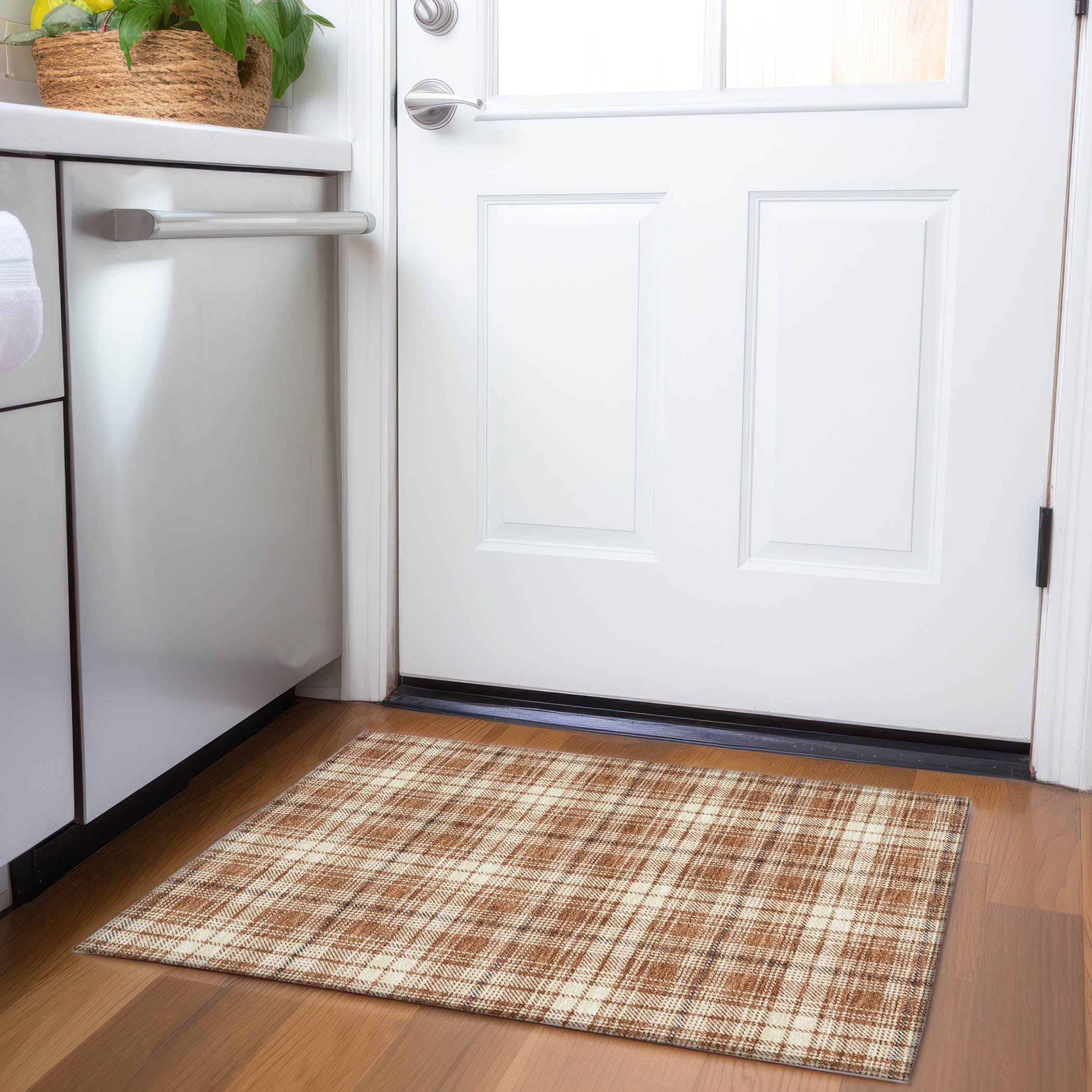 Budapest Machine Washable Transitional Paprika Orange Rug 1'8" x 2'6" #shape_Rectangle
