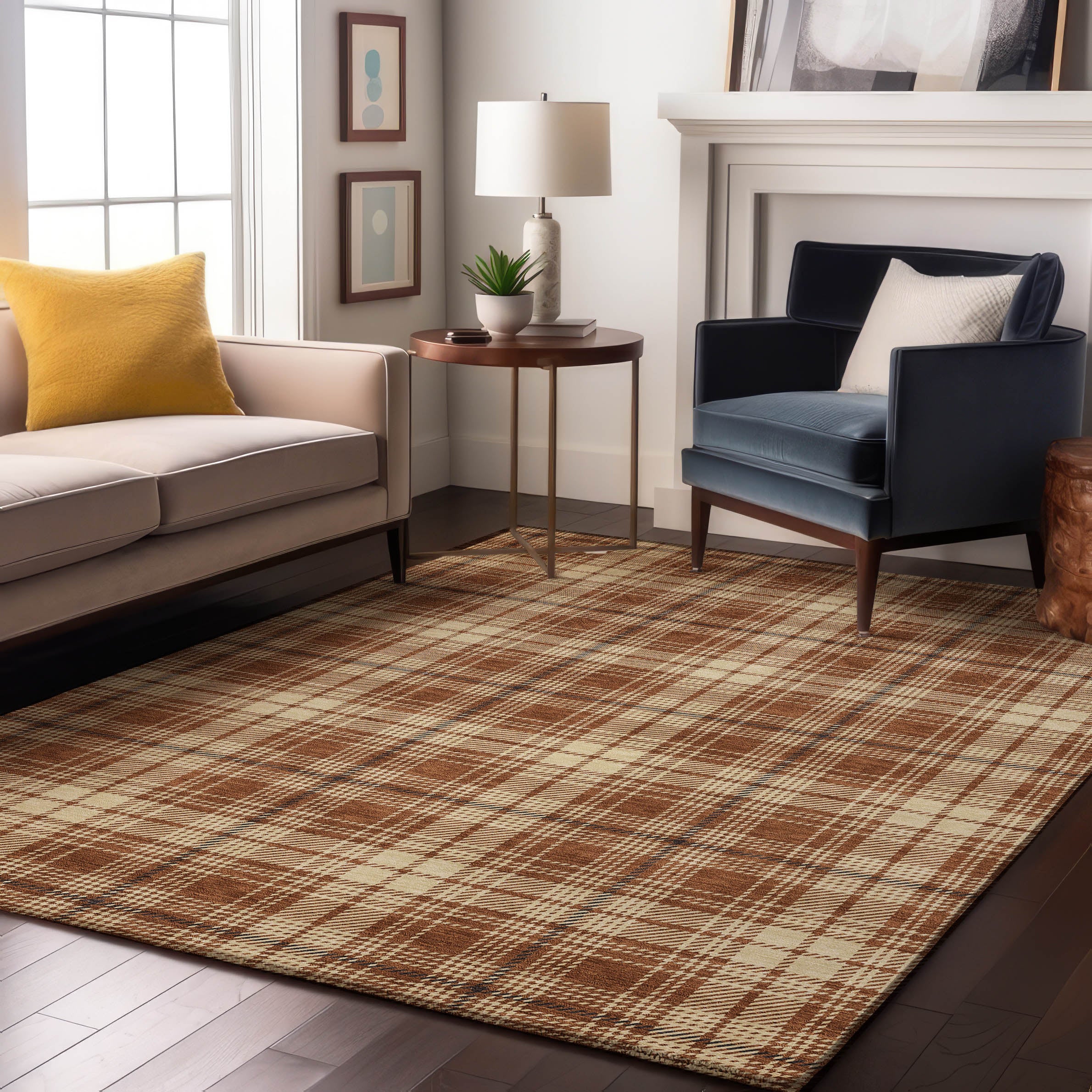 Budapest Machine Washable Transitional Paprika Orange Rug 2'6" x 3'10" #shape_Rectangle