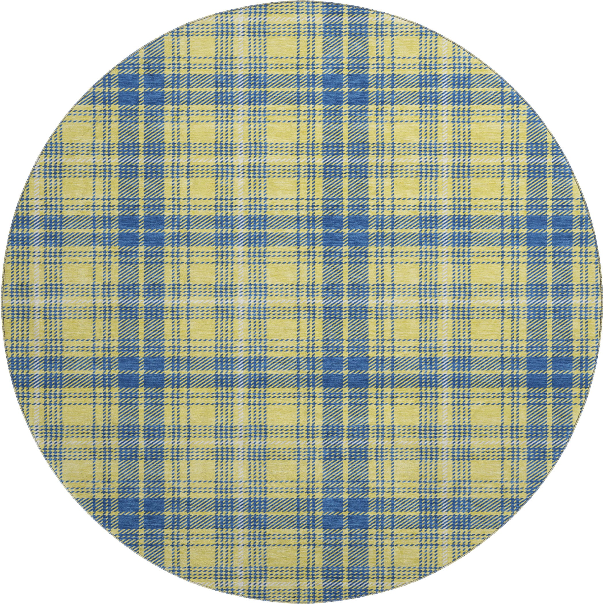 Budapest Machine Washable Transitional Yellow Gold Rug 8' x 8' #shape_Round