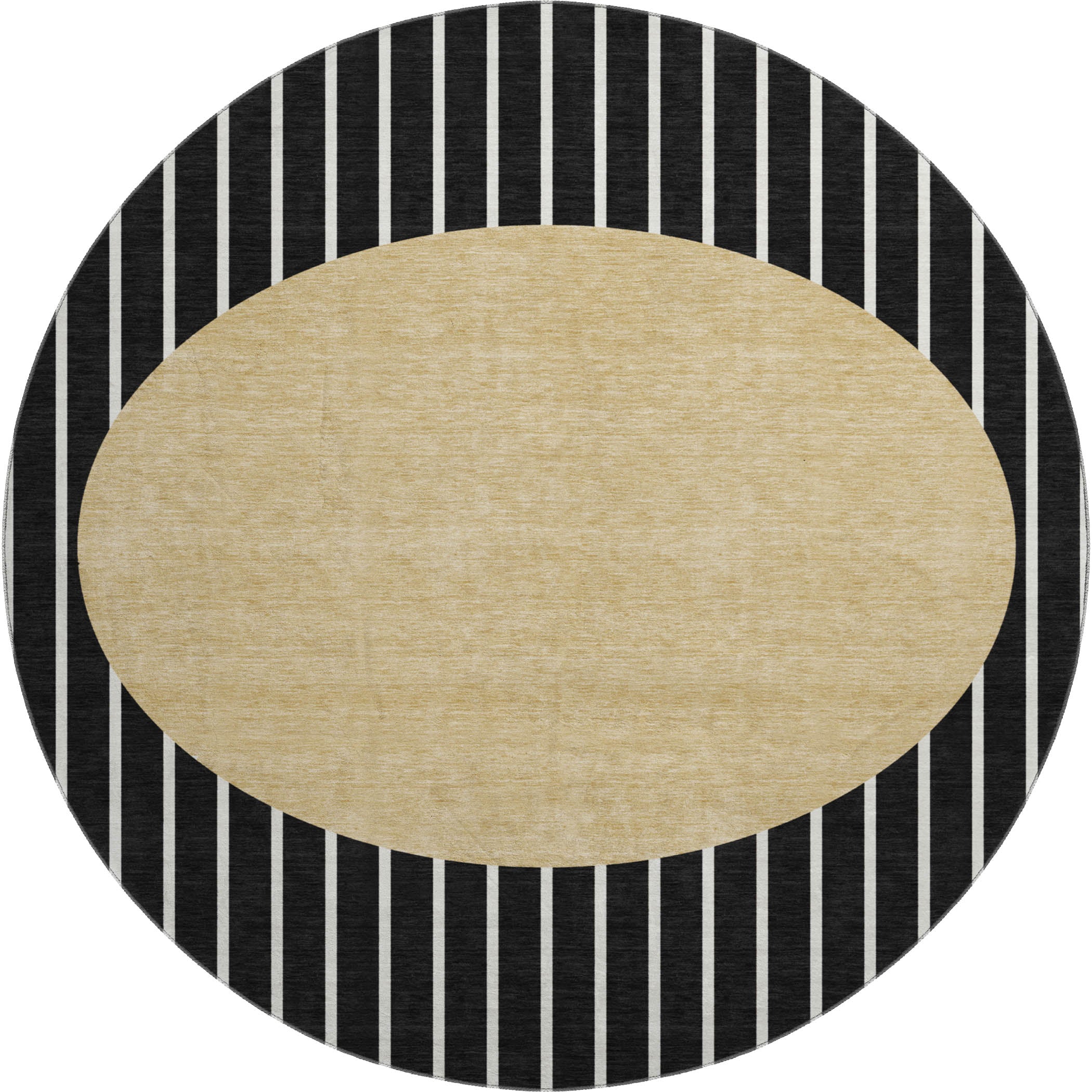 Sintra Machine Washable Transitional Black Rug 8' x 8' #shape_Round