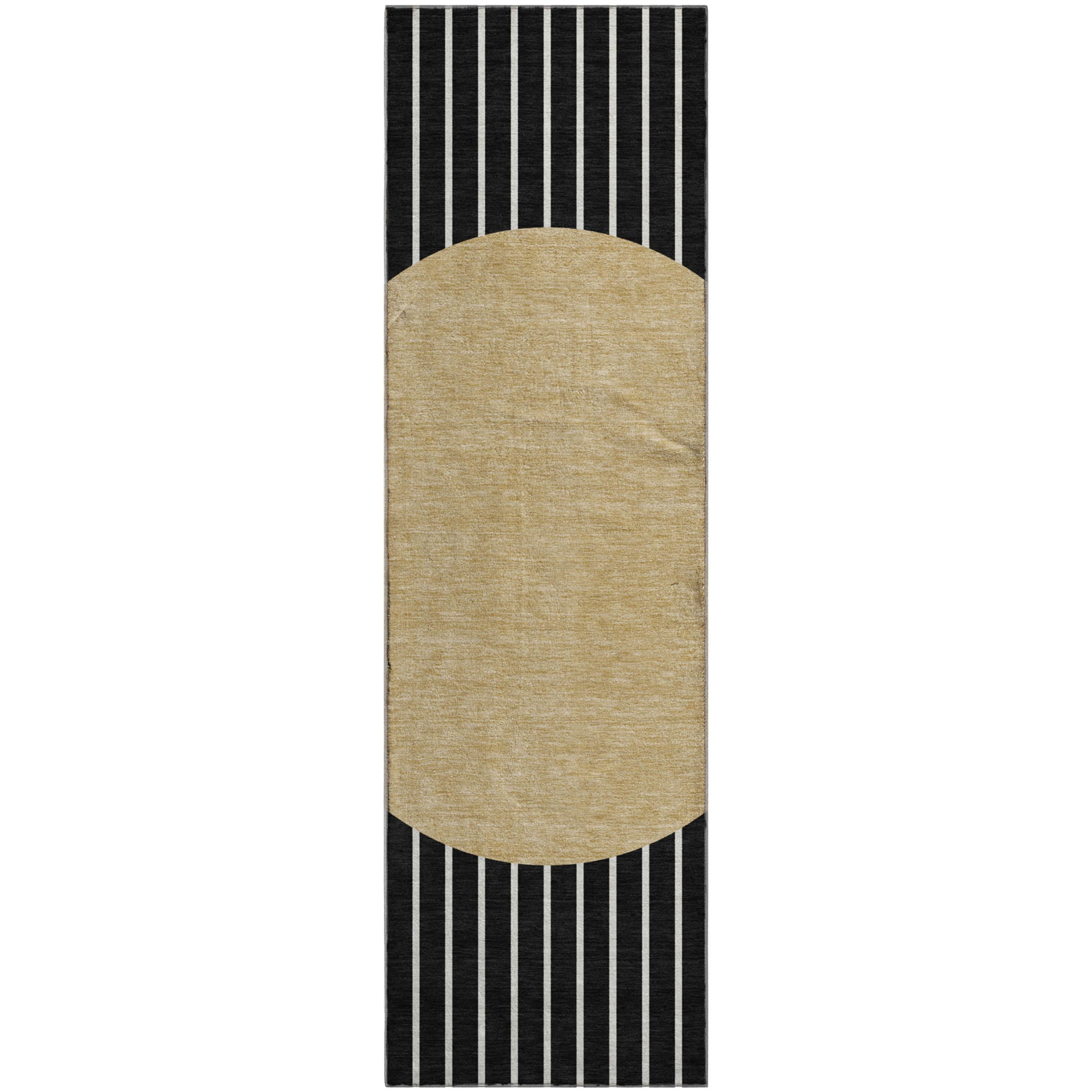 Sintra Machine Washable Transitional Black Rug 2'3" x 7'6" #shape_Runner
