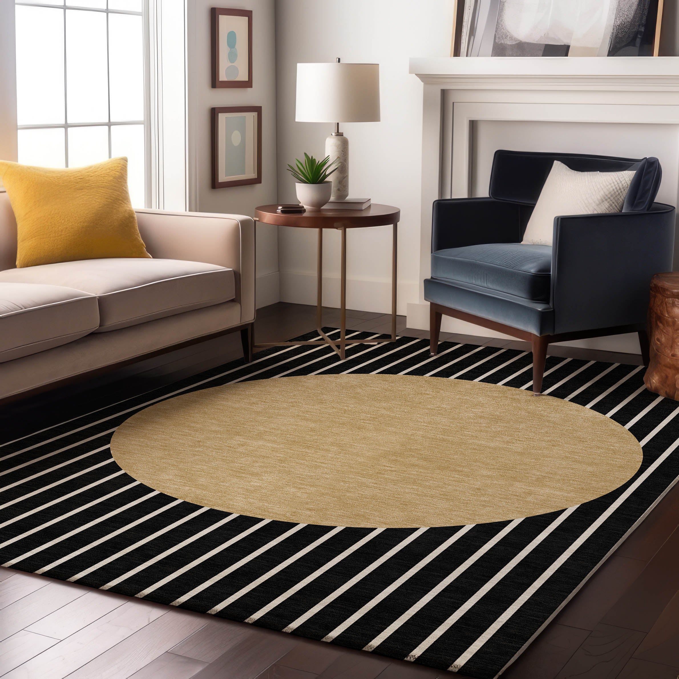 Sintra Machine Washable Transitional Black Rug 2'6" x 3'10" #shape_Rectangle