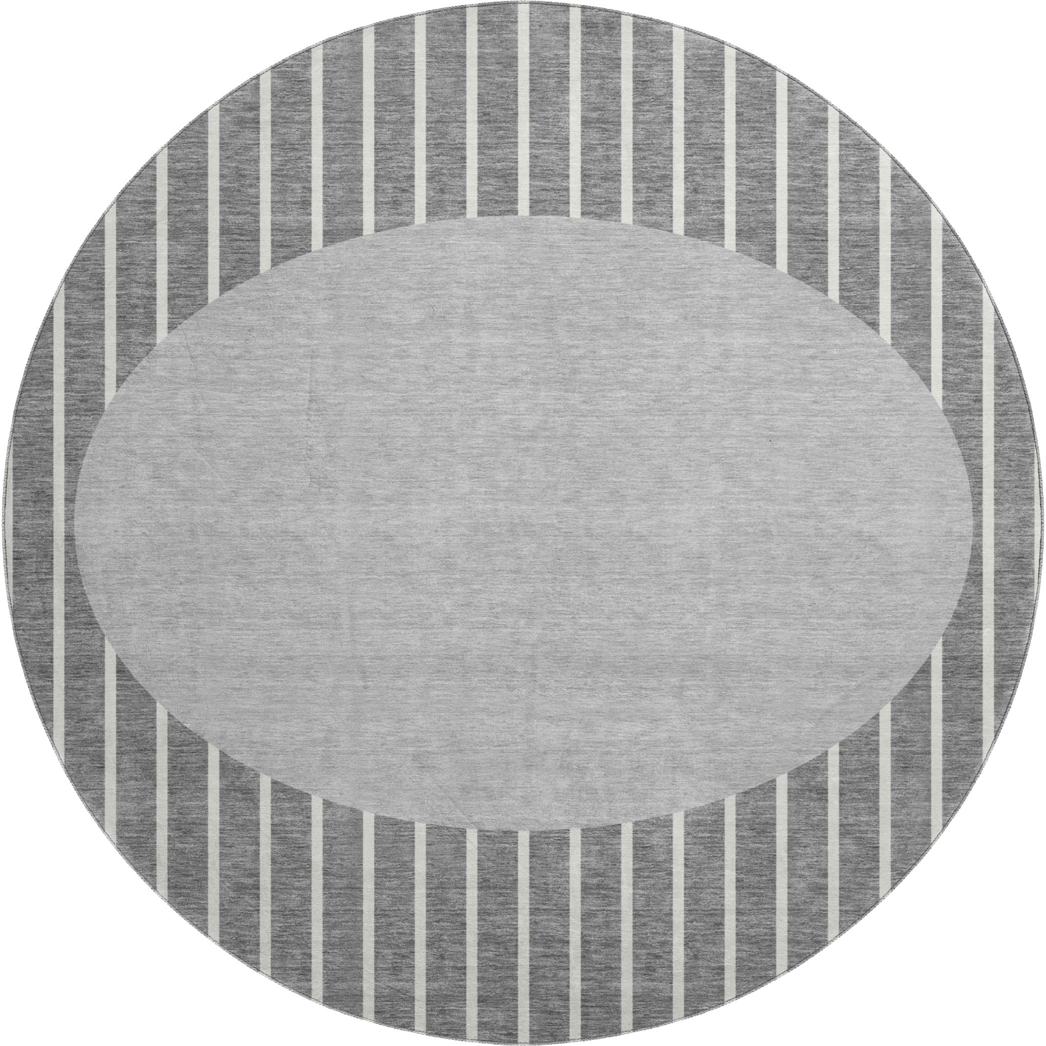 Sintra Machine Washable Transitional Gray Rug 8' x 8' #shape_Round