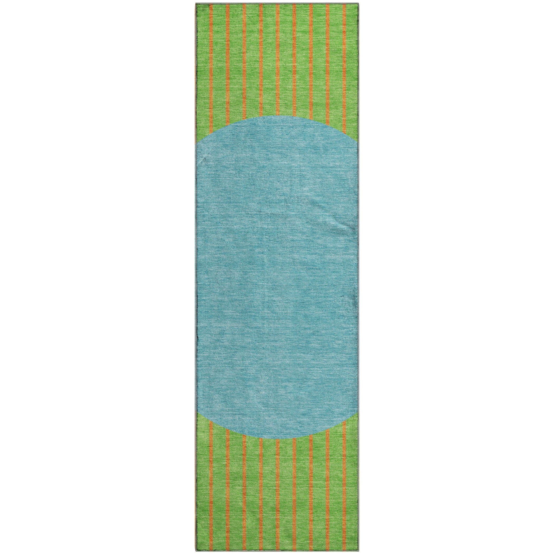 Sintra Machine Washable Transitional Lime Green Rug 2'3" x 7'6" #shape_Runner